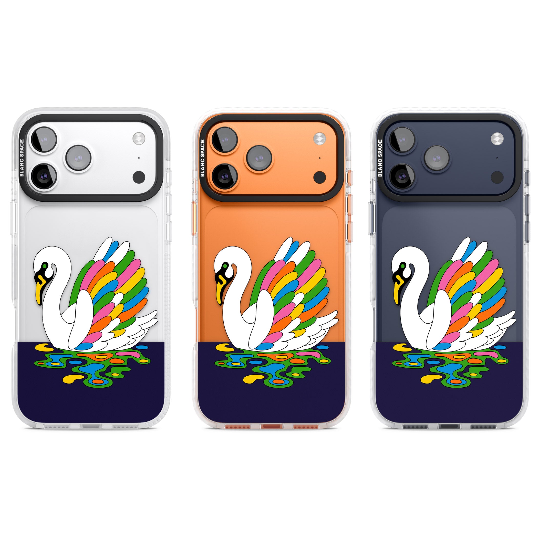 Serene Swan iPhone 17 Pro Impact Clear Phone Case APT Impact Protection