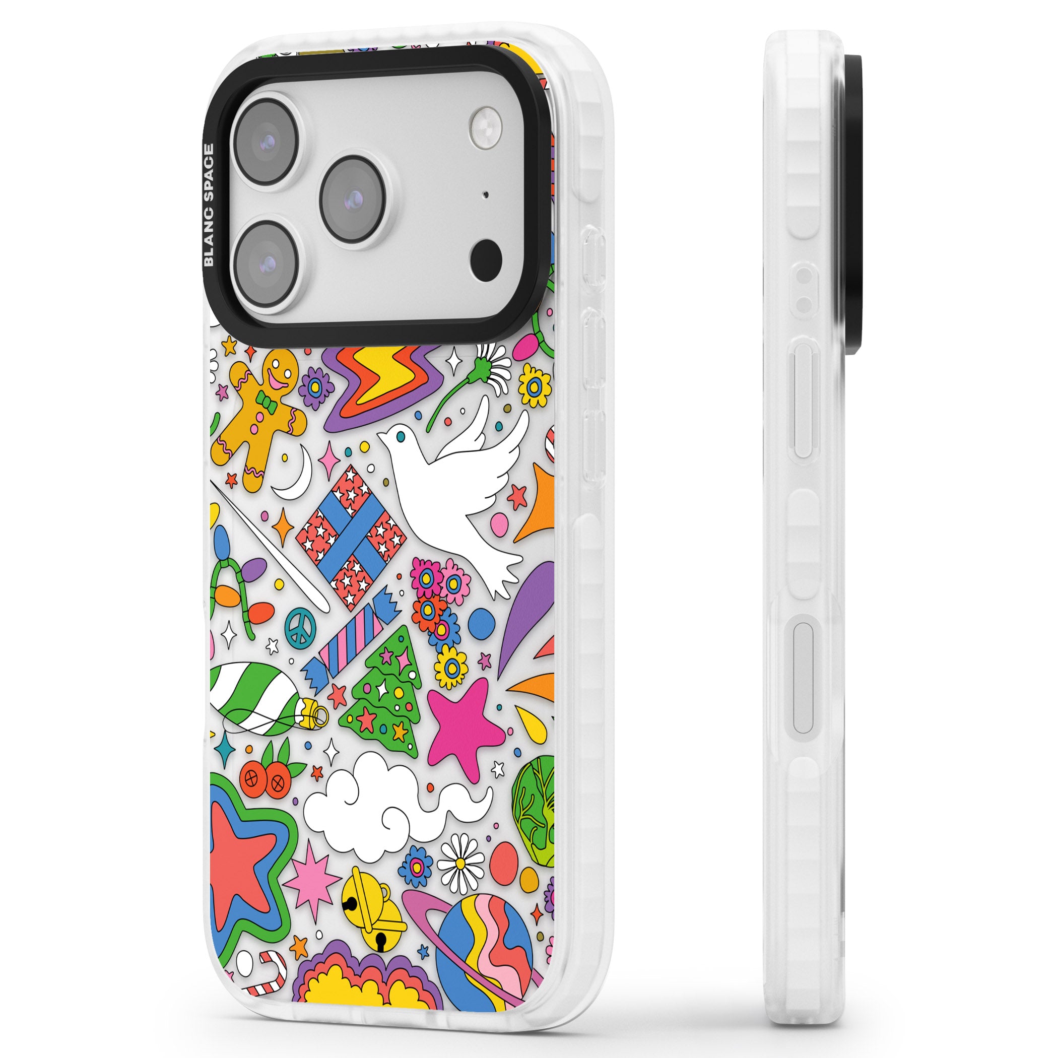 Whimsical Wonderland iPhone 17 Pro Impact Clear Phone Case Side Profile