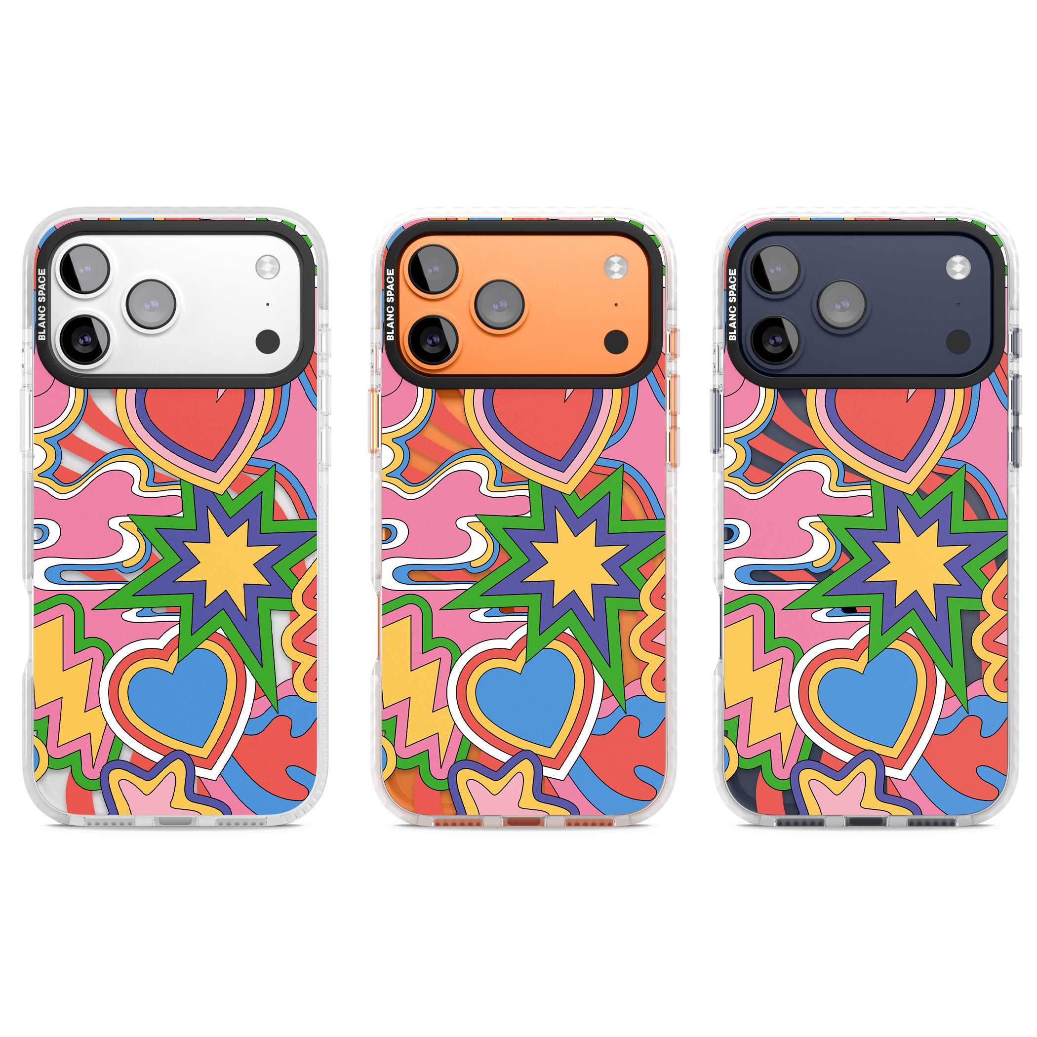 Psychedelic Pop Art Explosion iPhone 17 Pro Impact Clear Phone Case APT Impact Protection