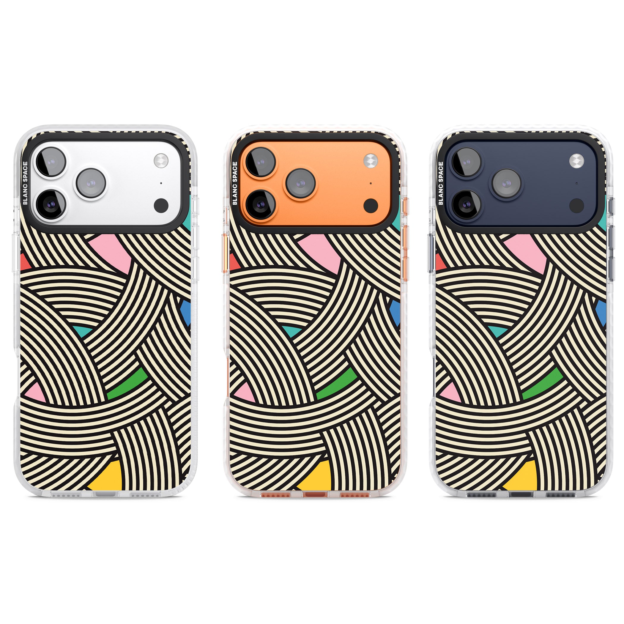 Multicolour Optic Waves iPhone 17 Pro Impact Clear Phone Case APT Impact Protection