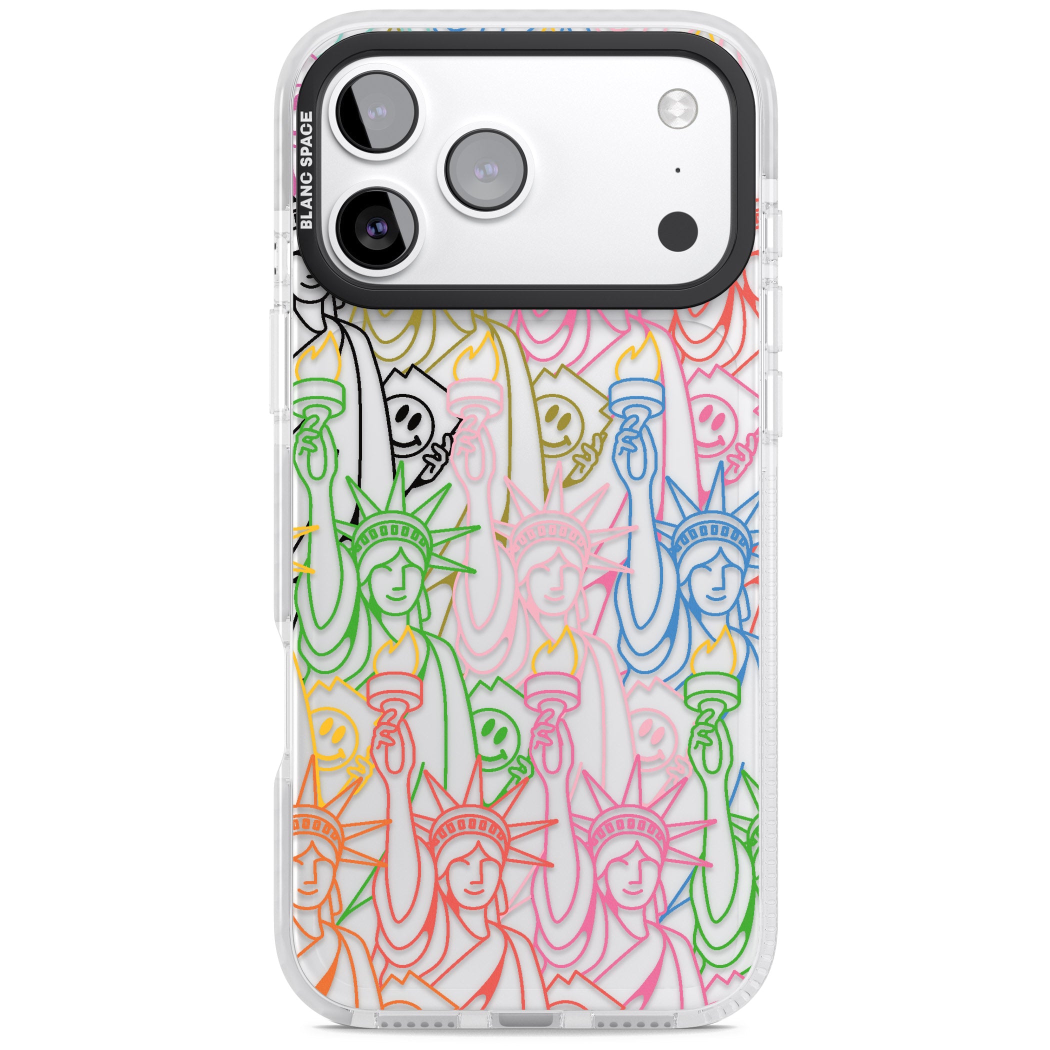 Multicolour Liberty Line Pattern iPhone 17 Pro Impact Clear Phone Case