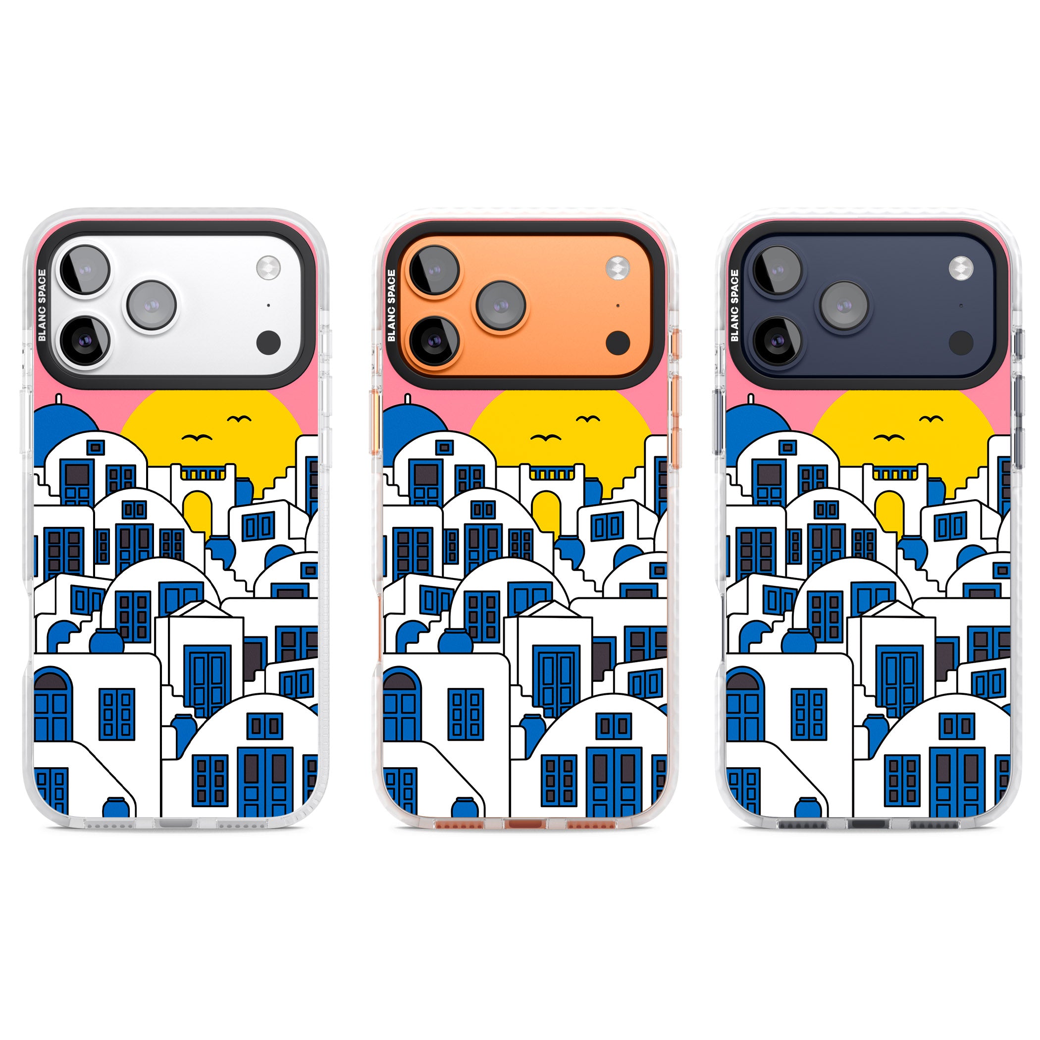 Santorini Sunset iPhone 17 Pro Impact Clear Phone Case APT Impact Protection