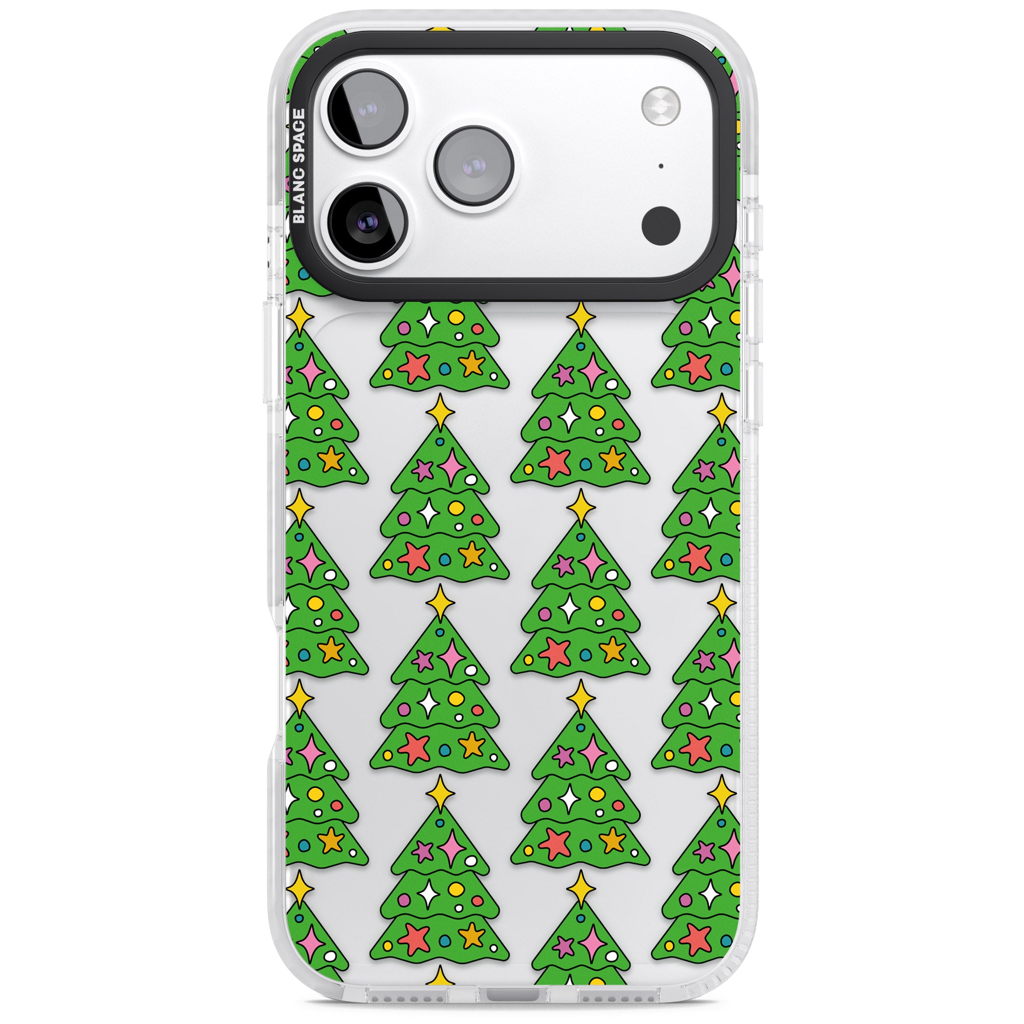 Christmas Tree Pattern (Clear) iPhone 17 Pro Impact Clear Phone Case