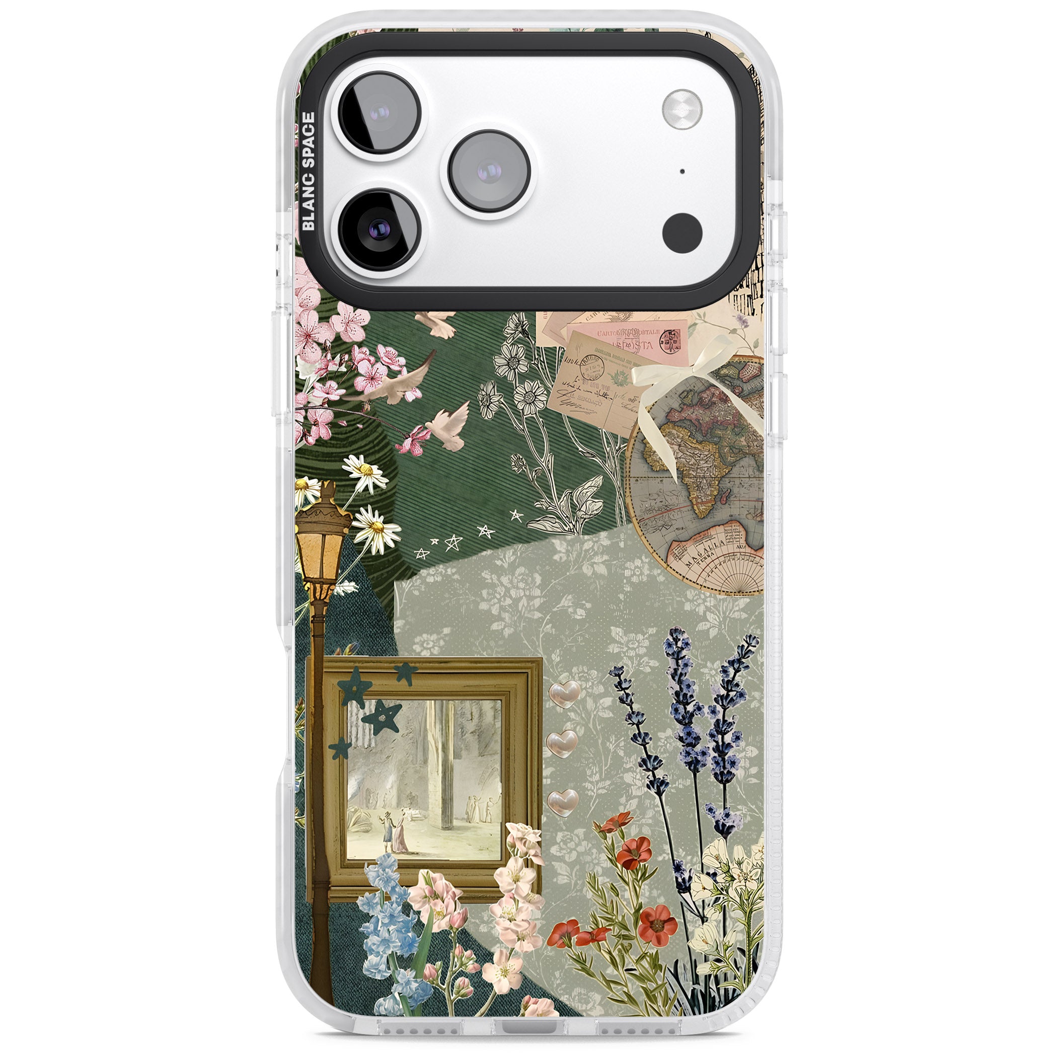 Vintage Spring Collage iPhone 17 Pro Impact Clear Phone Case