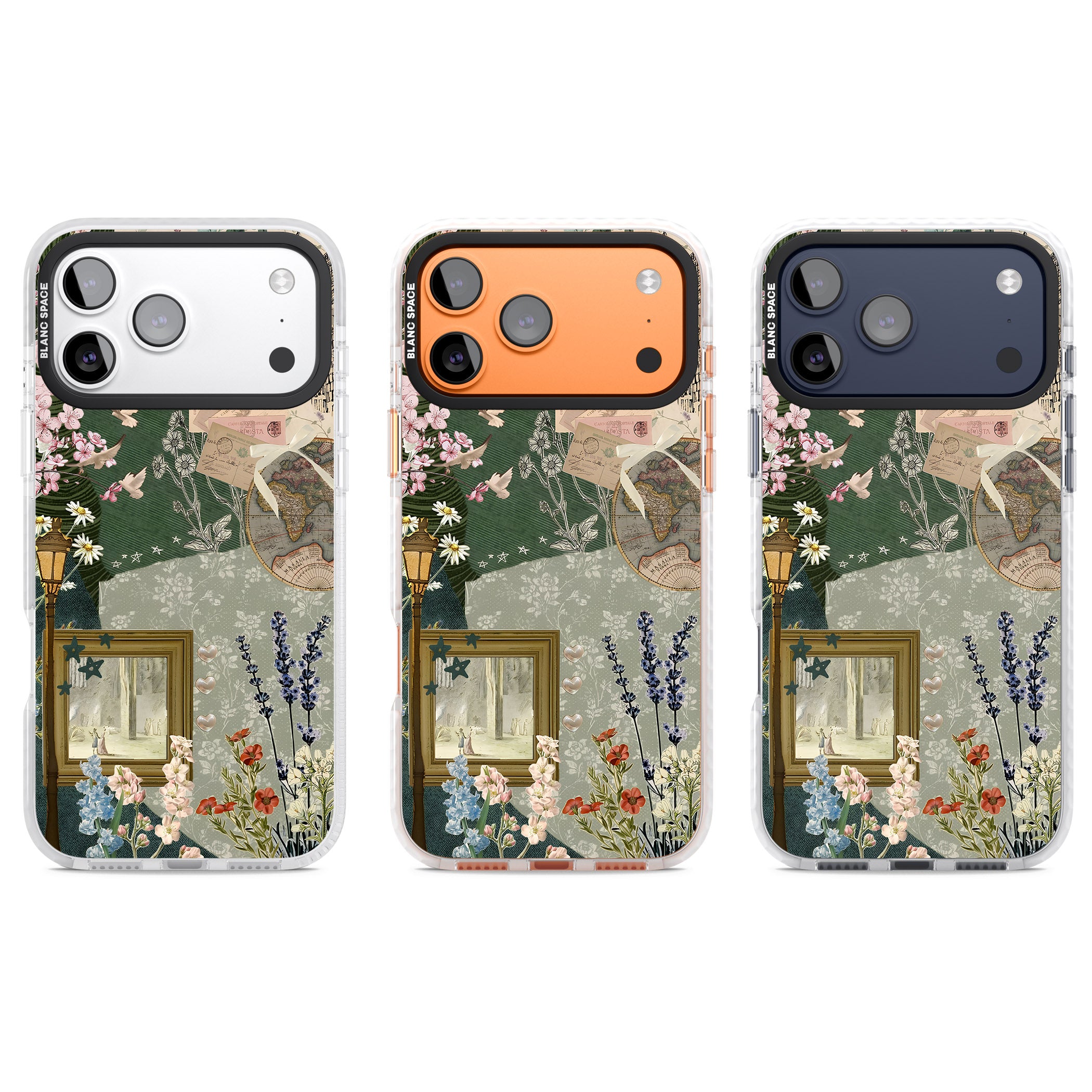 Vintage Spring Collage iPhone 17 Pro Impact Clear Phone Case APT Impact Protection