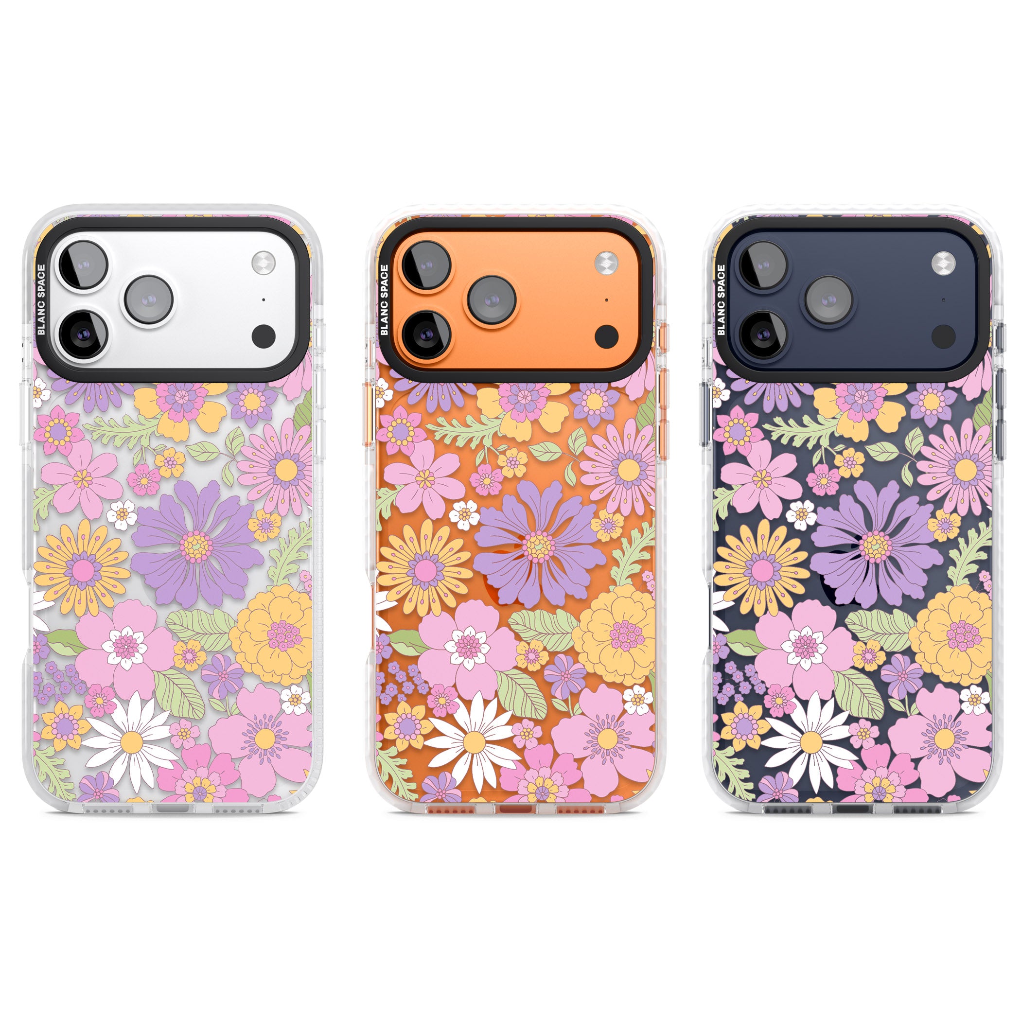 Soft Flower Mix iPhone 17 Pro Impact Clear Phone Case APT Impact Protection