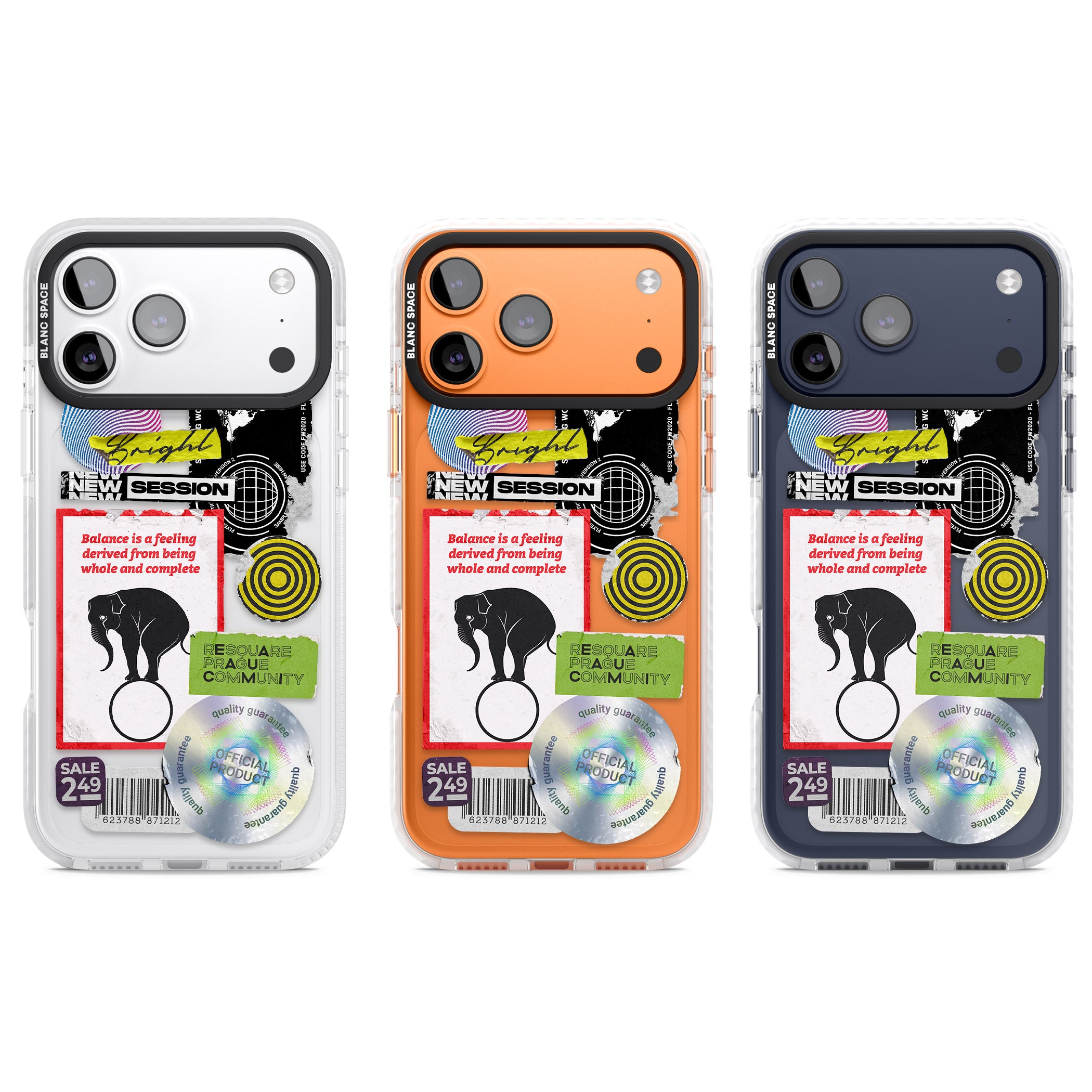 Peeled Sticker Mix iPhone 17 Pro Impact Clear Phone Case APT Impact Protection