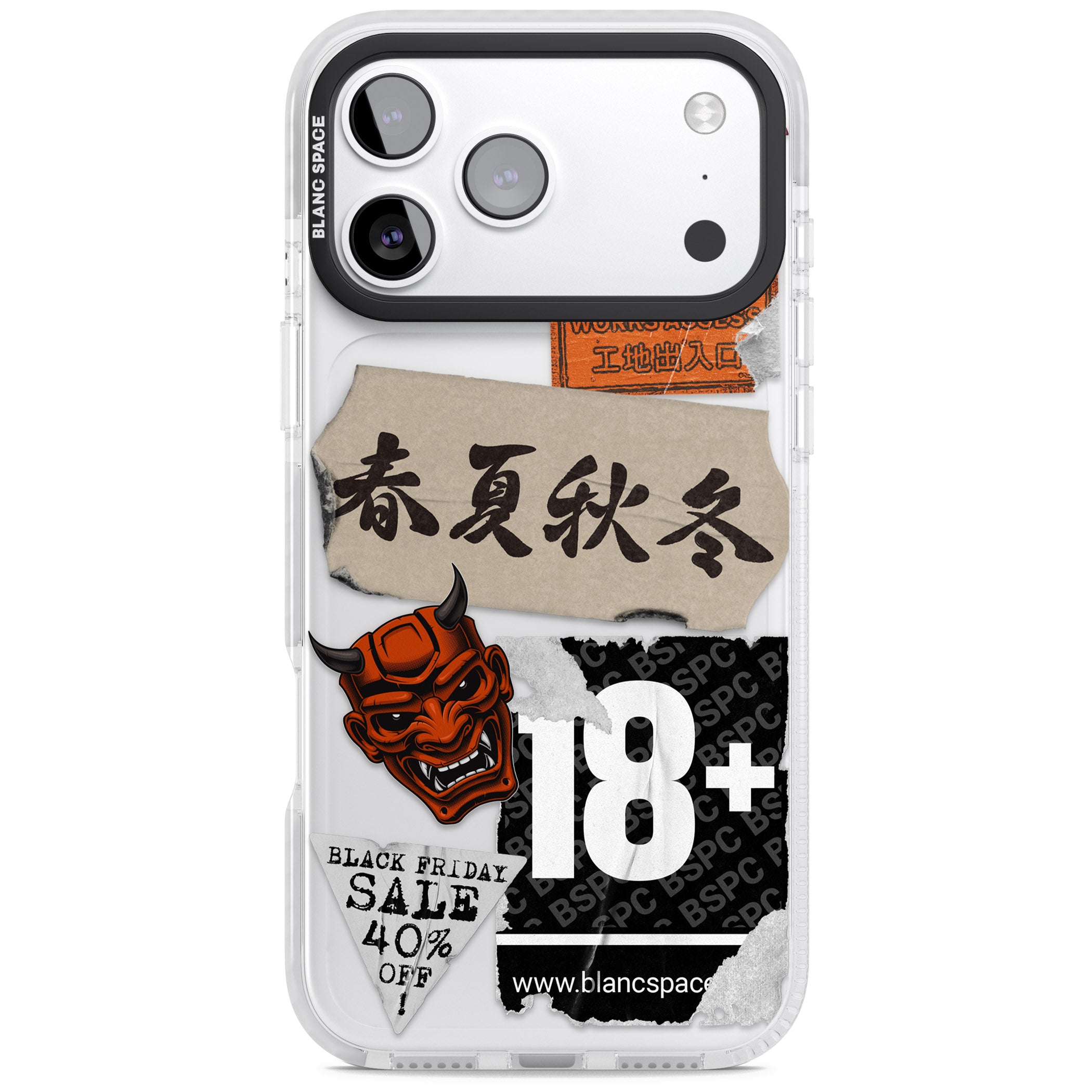 Asian Sticker Mix iPhone 17 Pro Impact Clear Phone Case