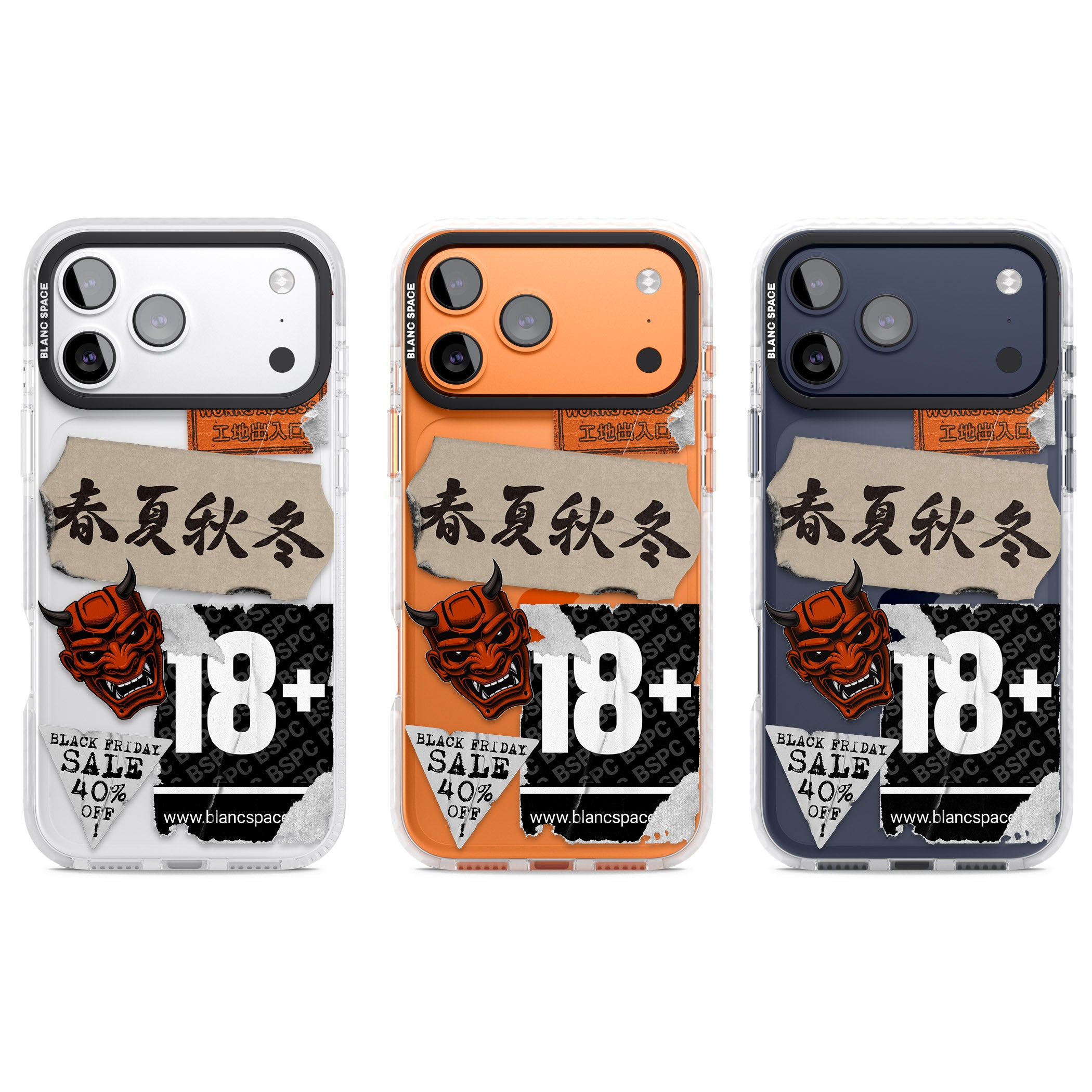 Asian Sticker Mix iPhone 17 Pro Impact Clear Phone Case APT Impact Protection