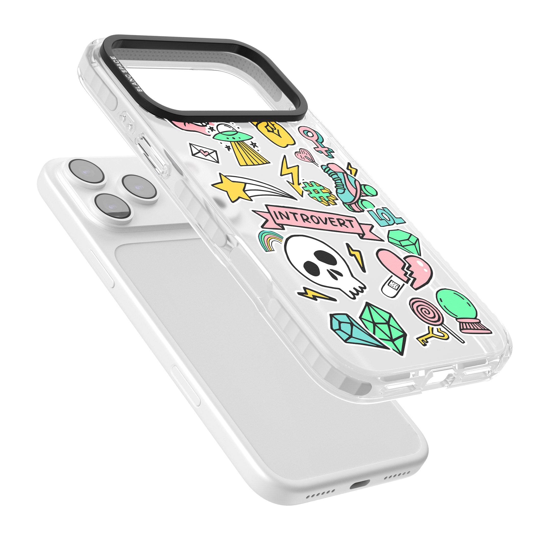 Introvert Sticker iPhone 17 Pro Impact Clear Phone Case Colours