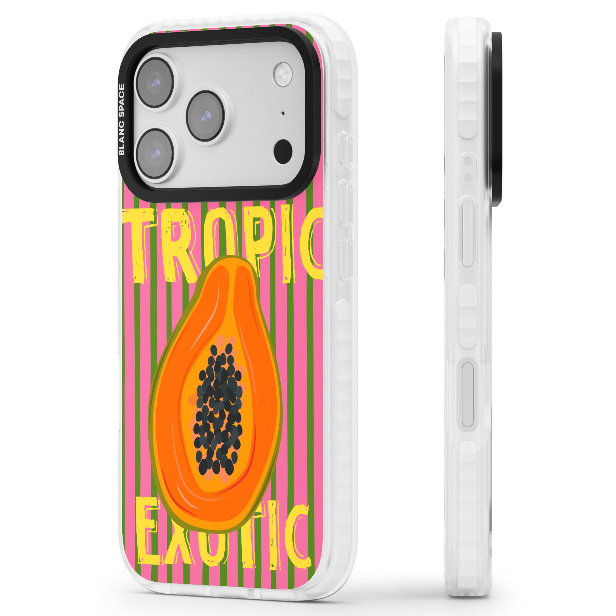 Tropic Exotic iPhone 17 Pro Max Impact Clear Phone Case Side Profile