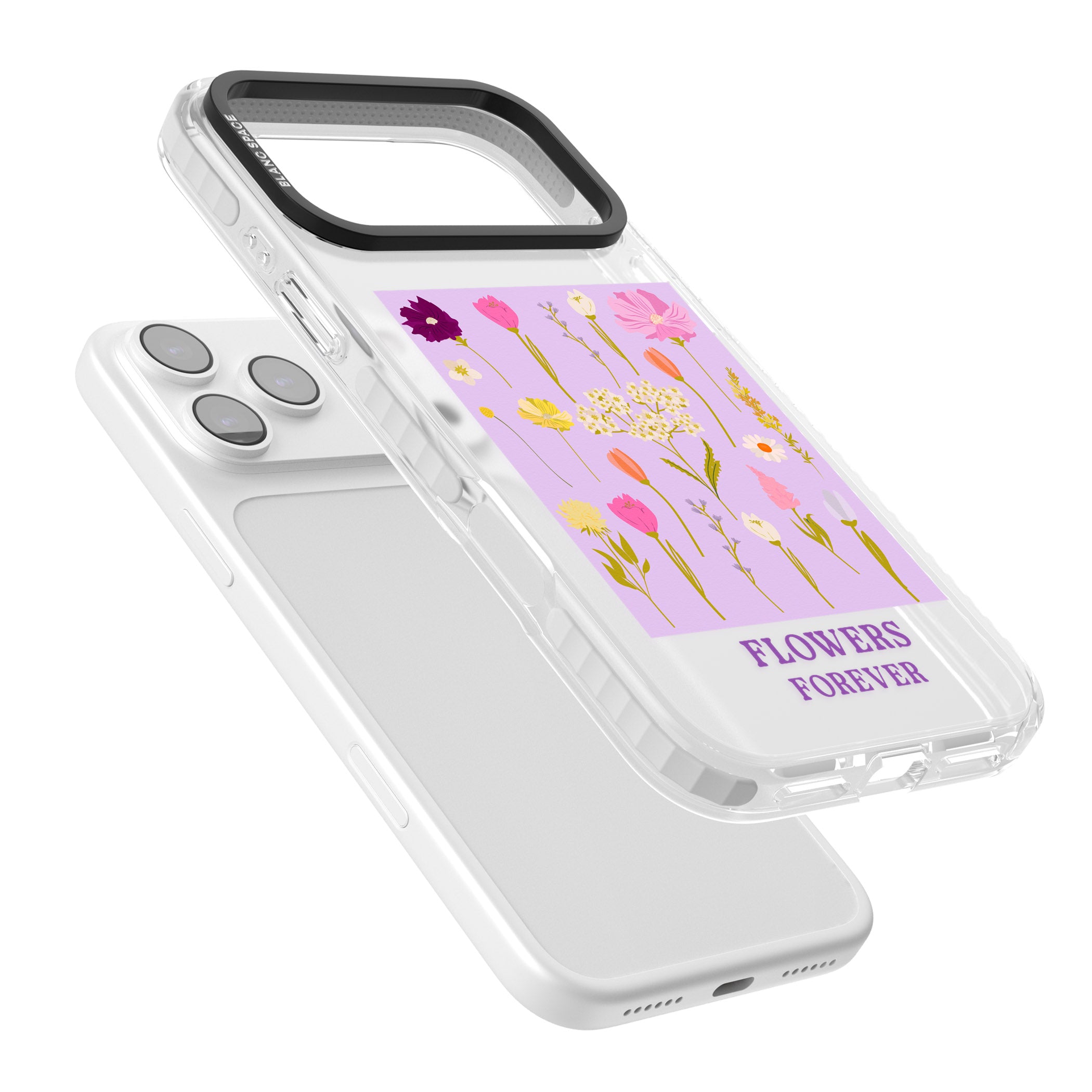 Flowers Forever iPhone 17 Pro Impact Clear Phone Case Colours