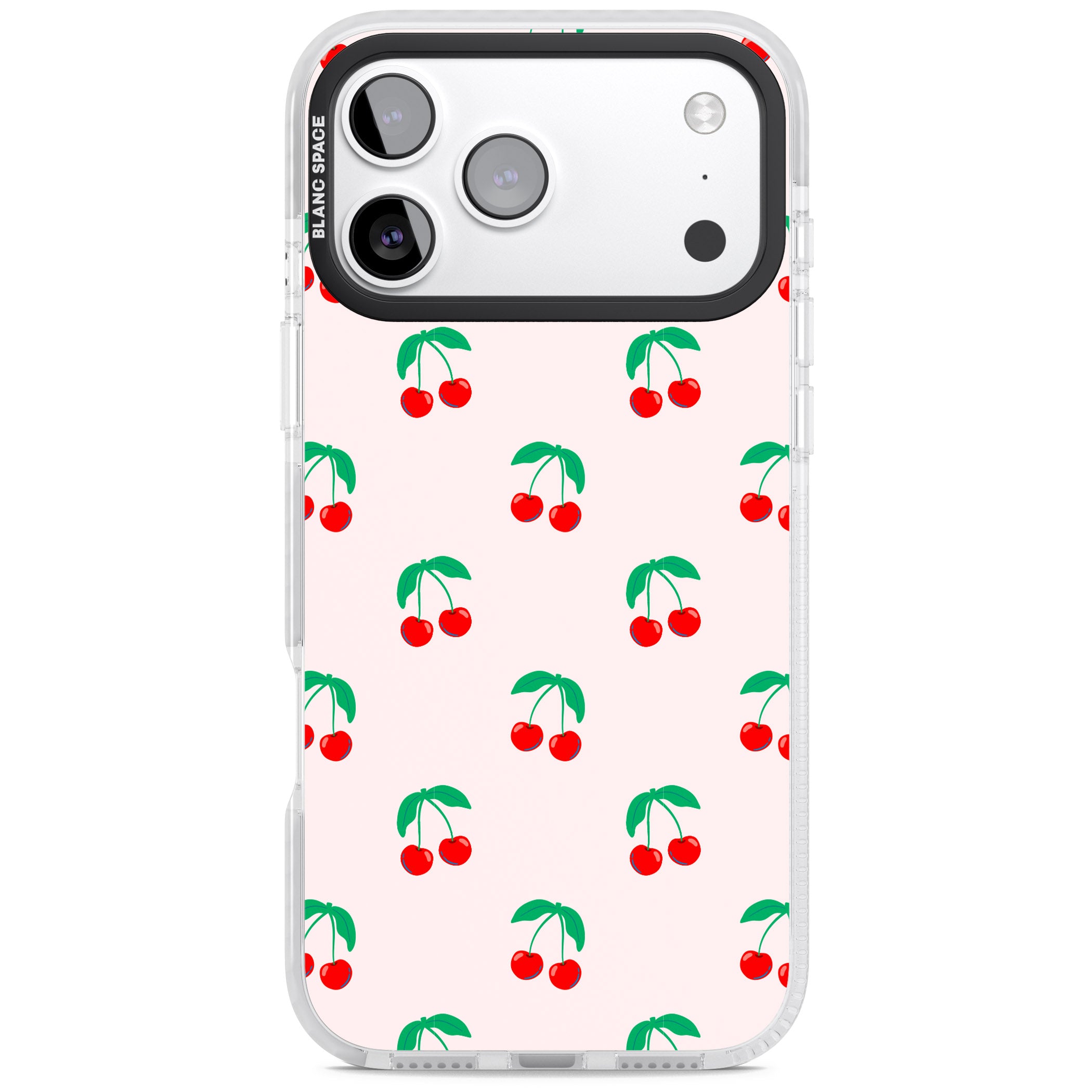 Cute Cherry Pattern iPhone 17 Pro Impact Clear Phone Case