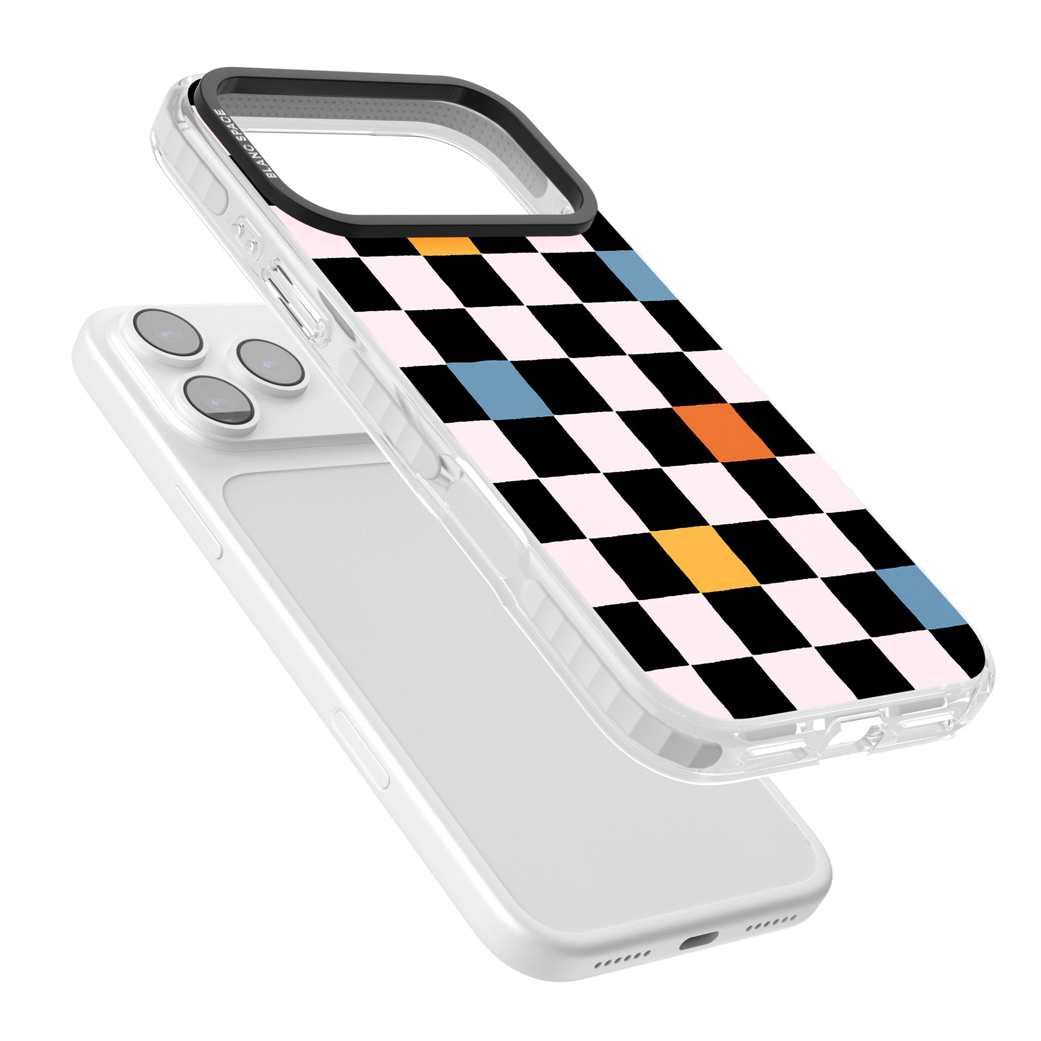 Vibrant Retro Checkered iPhone 17 Pro Impact Clear Phone Case Colours