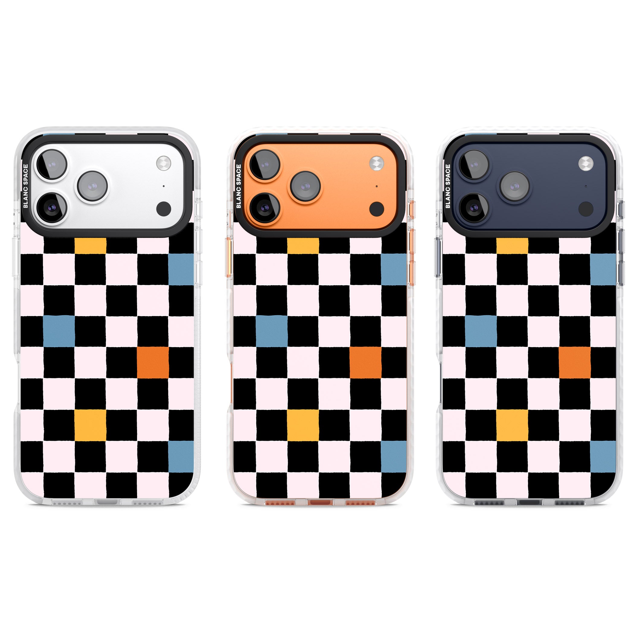 Vibrant Retro Checkered iPhone 17 Pro Impact Clear Phone Case APT Impact Protection