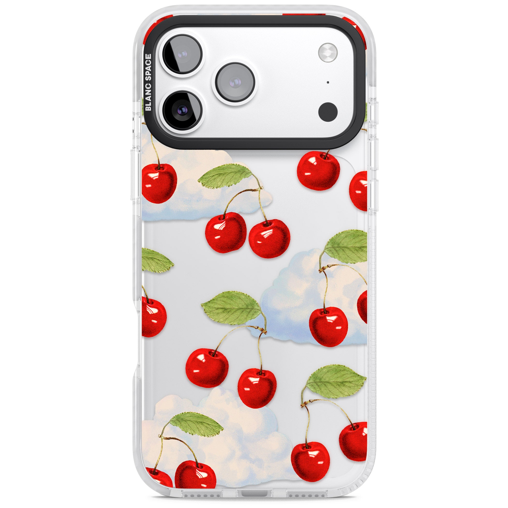 Vintage Cherries & Clouds iPhone 17 Pro Impact Clear Phone Case