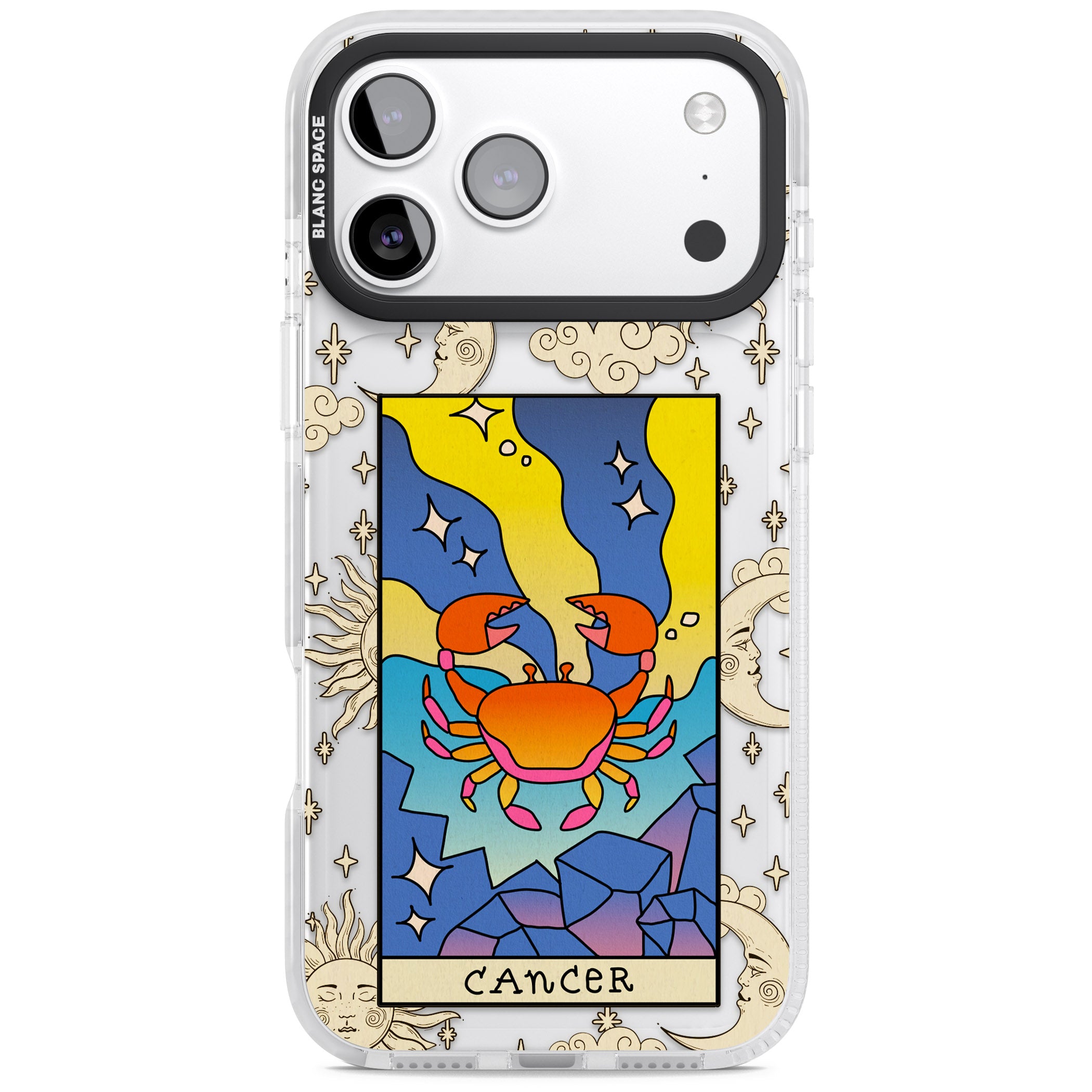 Celestial Zodiac Cancer iPhone 17 Pro Impact Clear Phone Case
