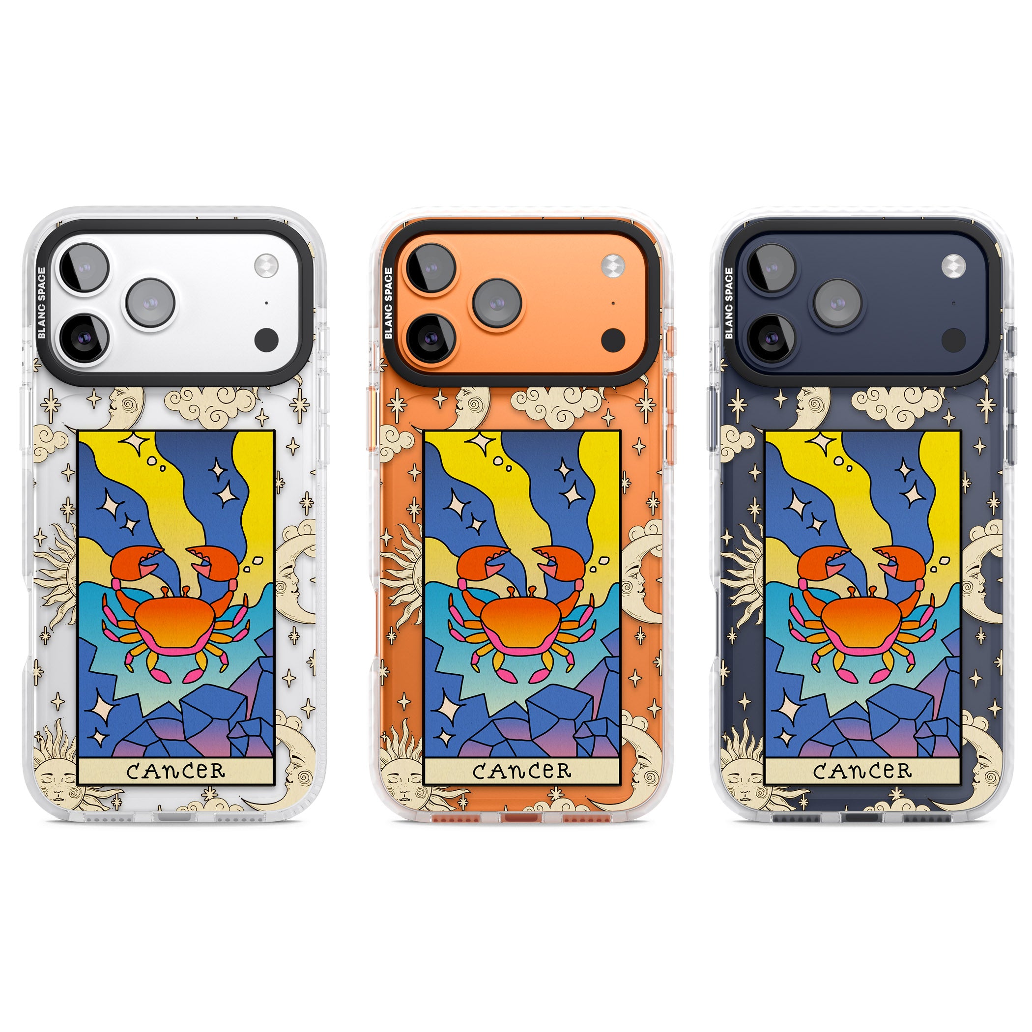 Celestial Zodiac Cancer iPhone 17 Pro Impact Clear Phone Case APT Impact Protection