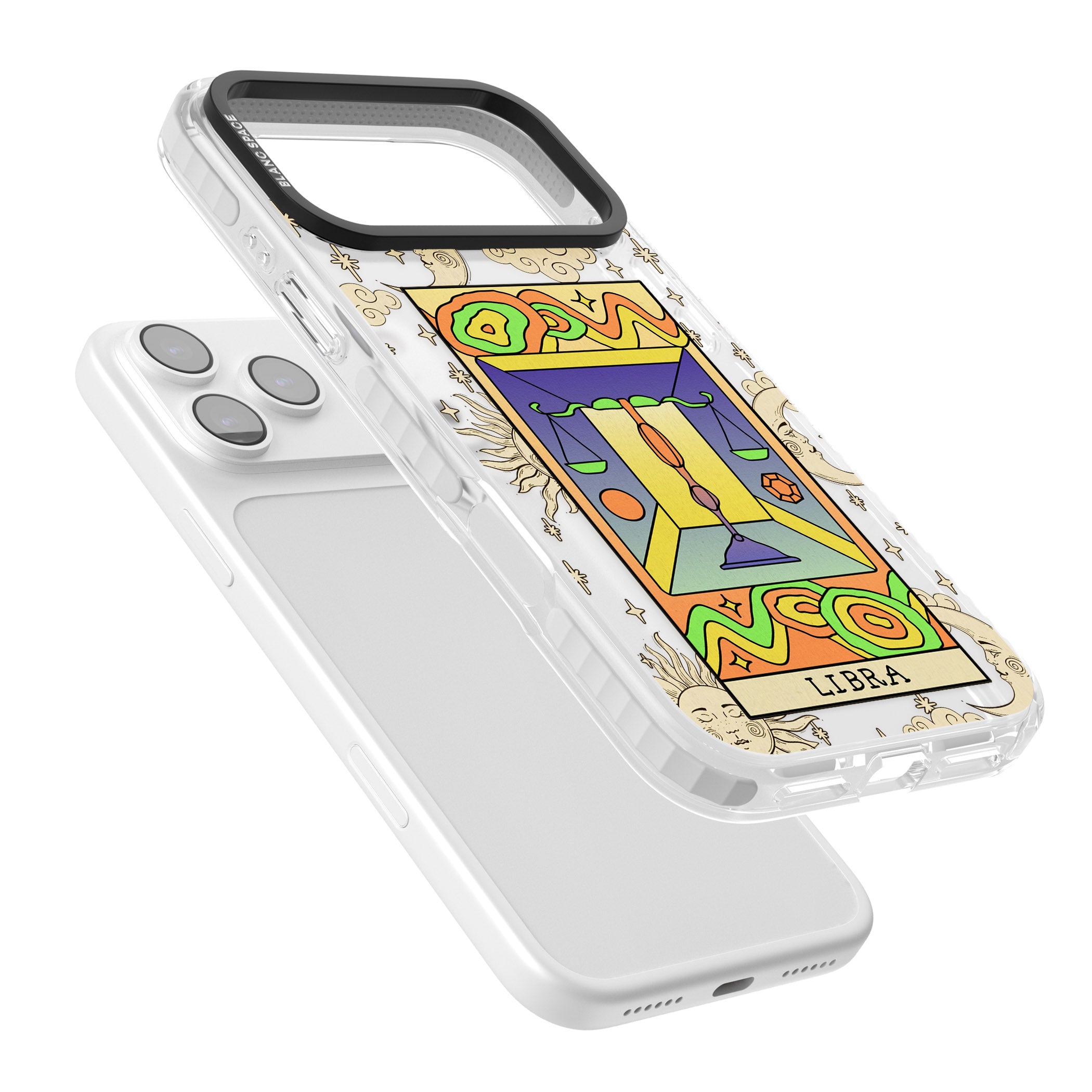 Celestial Zodiac Libra iPhone 17 Pro Impact Clear Phone Case Colours