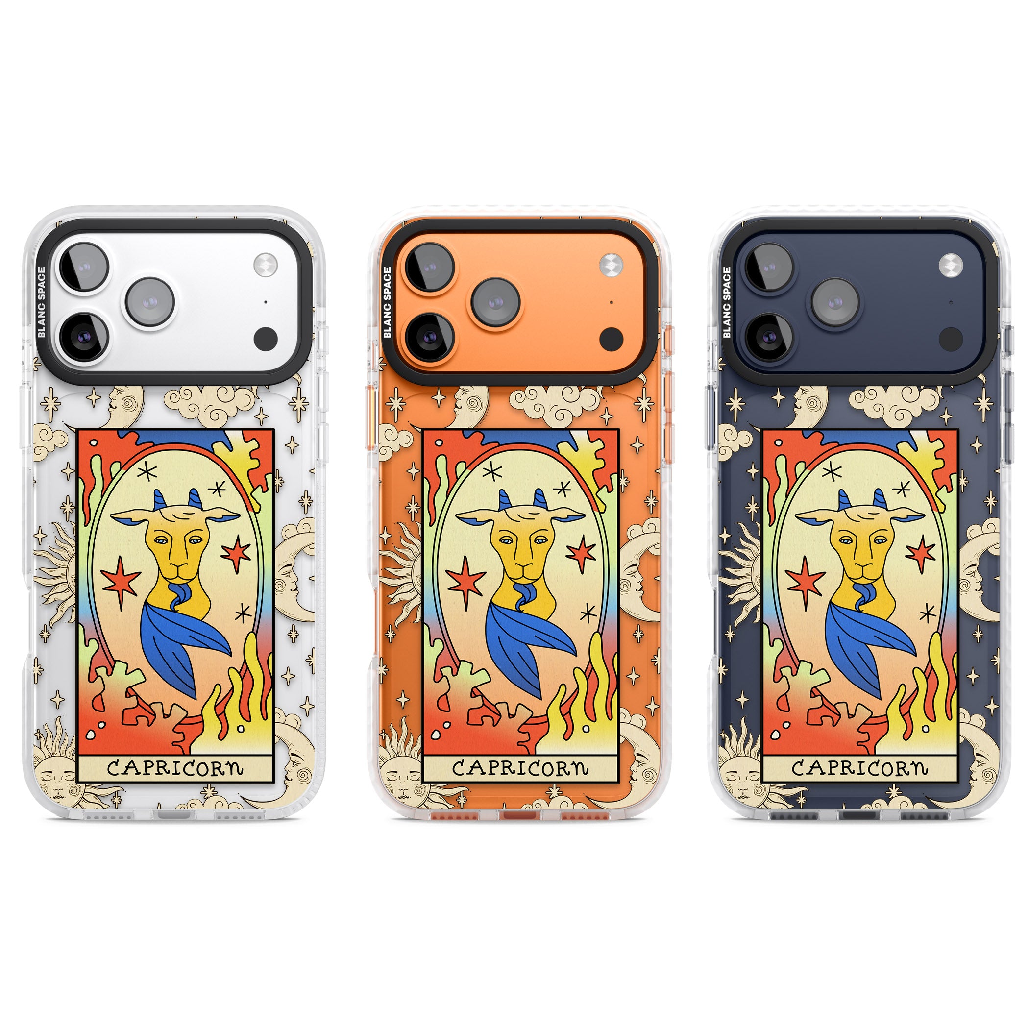 Celestial Zodiac Capricorn iPhone 17 Pro Impact Clear Phone Case APT Impact Protection