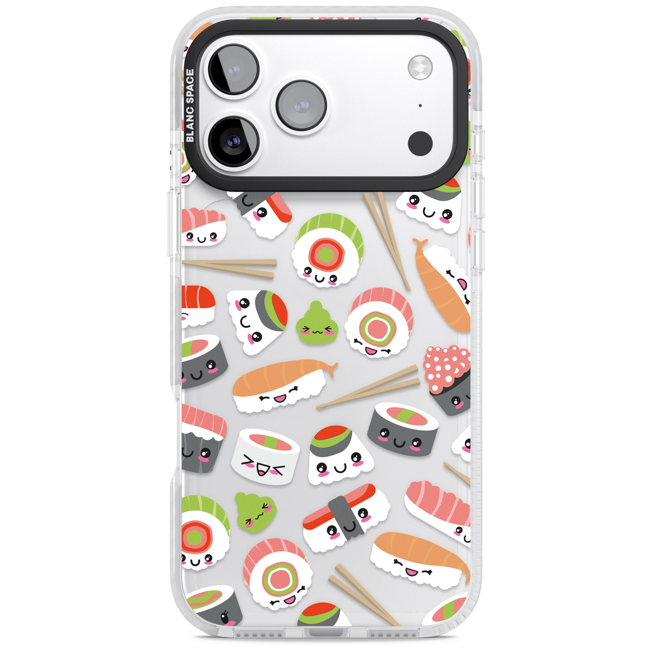Kawaii Sushi Party iPhone 17 Pro Impact Clear Phone Case