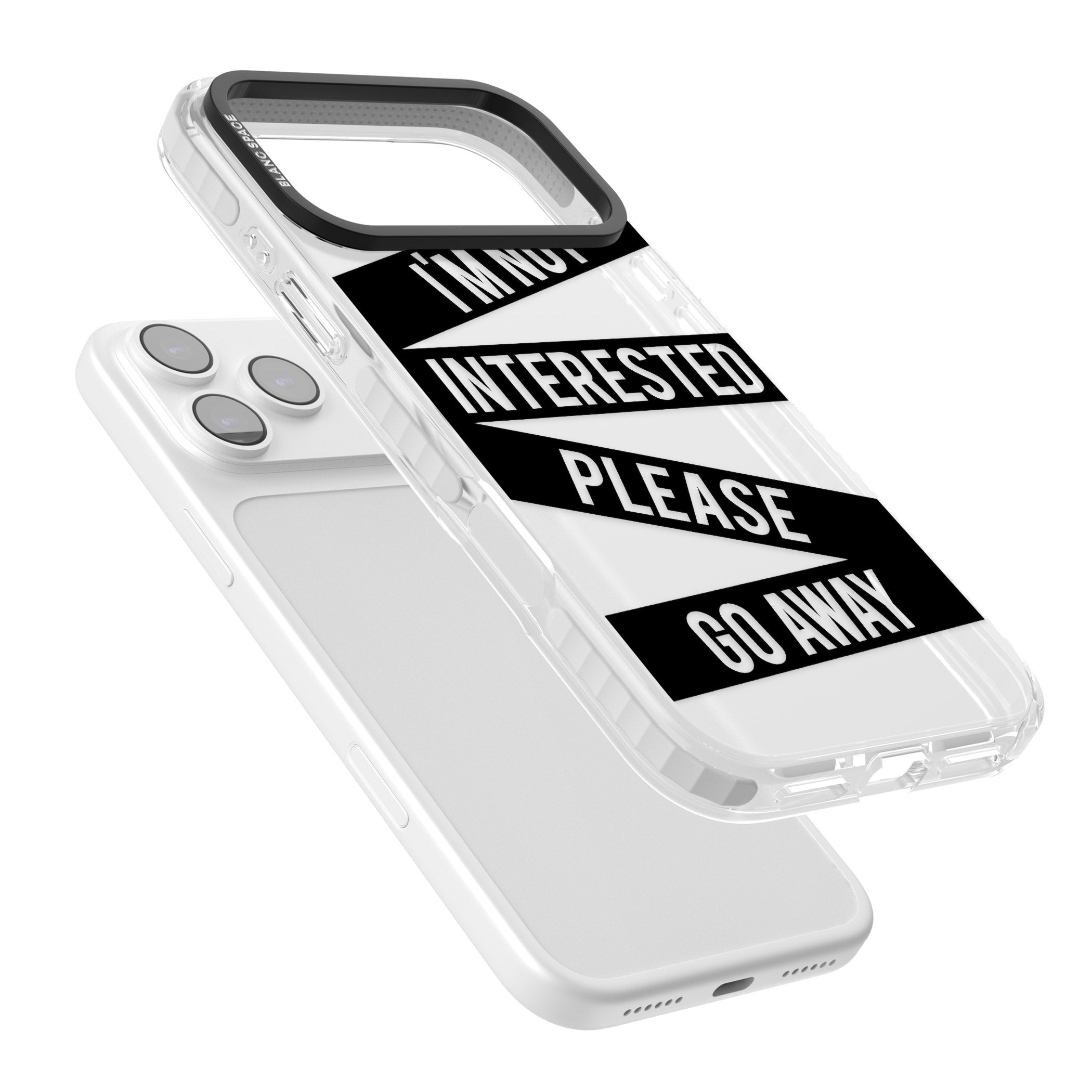 Not Interested Warning iPhone 17 Pro Impact Clear Phone Case Colours