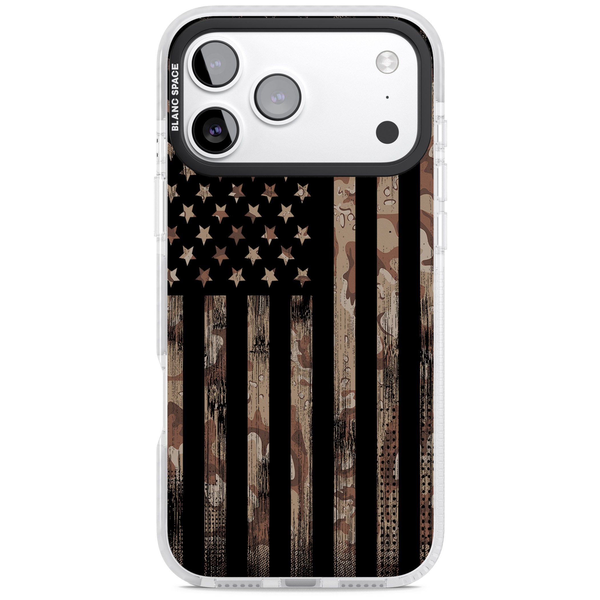 American Flag Camo iPhone 17 Pro Impact Clear Phone Case