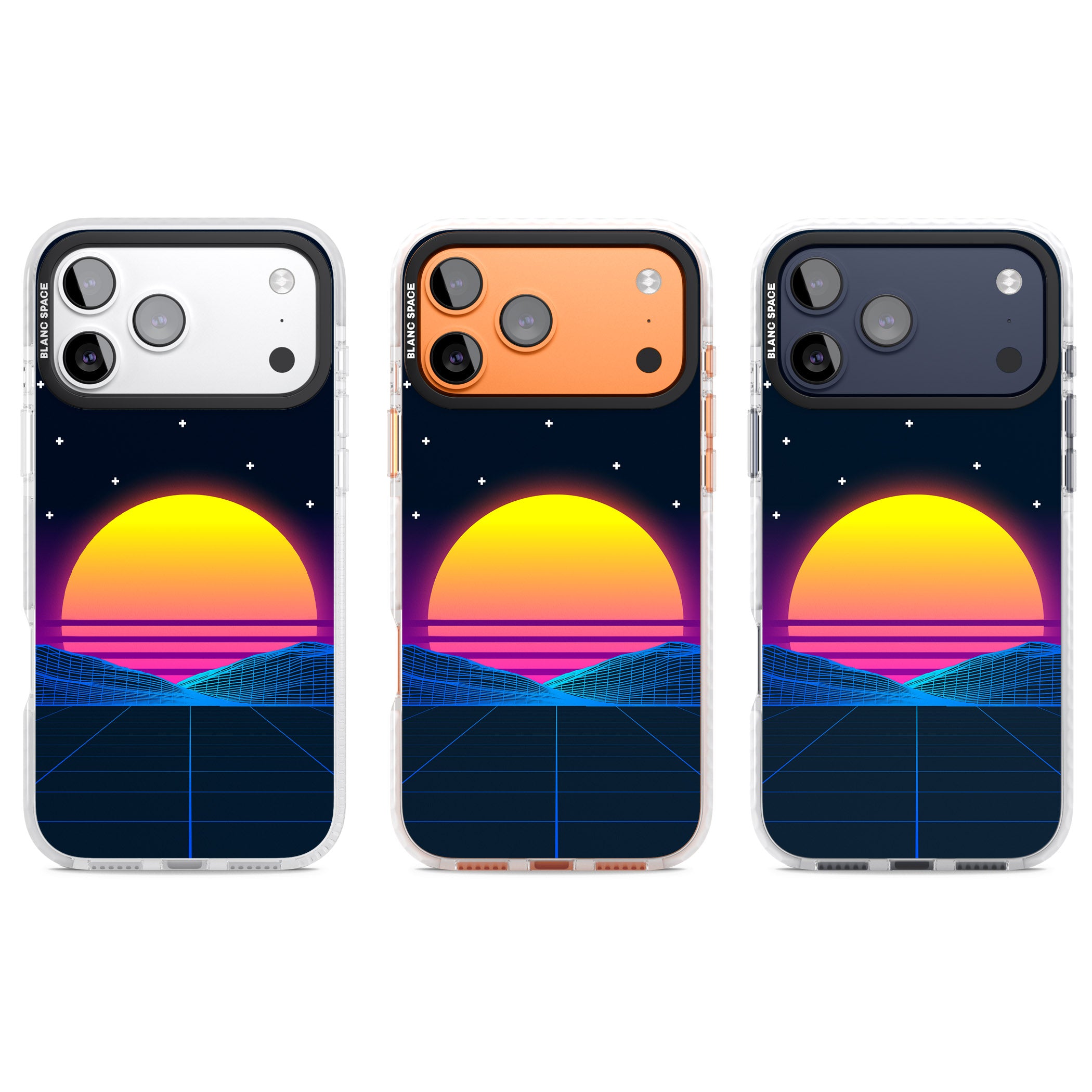 Retro Sunset Vaporwave iPhone 17 Pro Impact Clear Phone Case APT Impact Protection