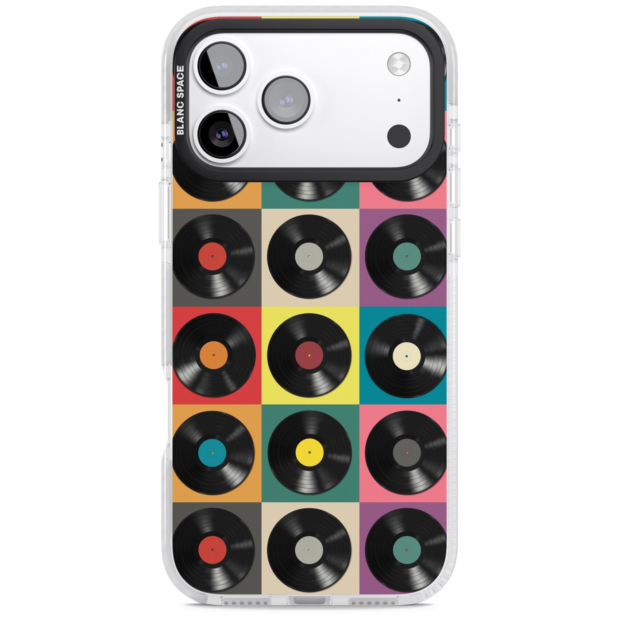 Vinyl Record Pattern iPhone 17 Pro Impact Clear Phone Case