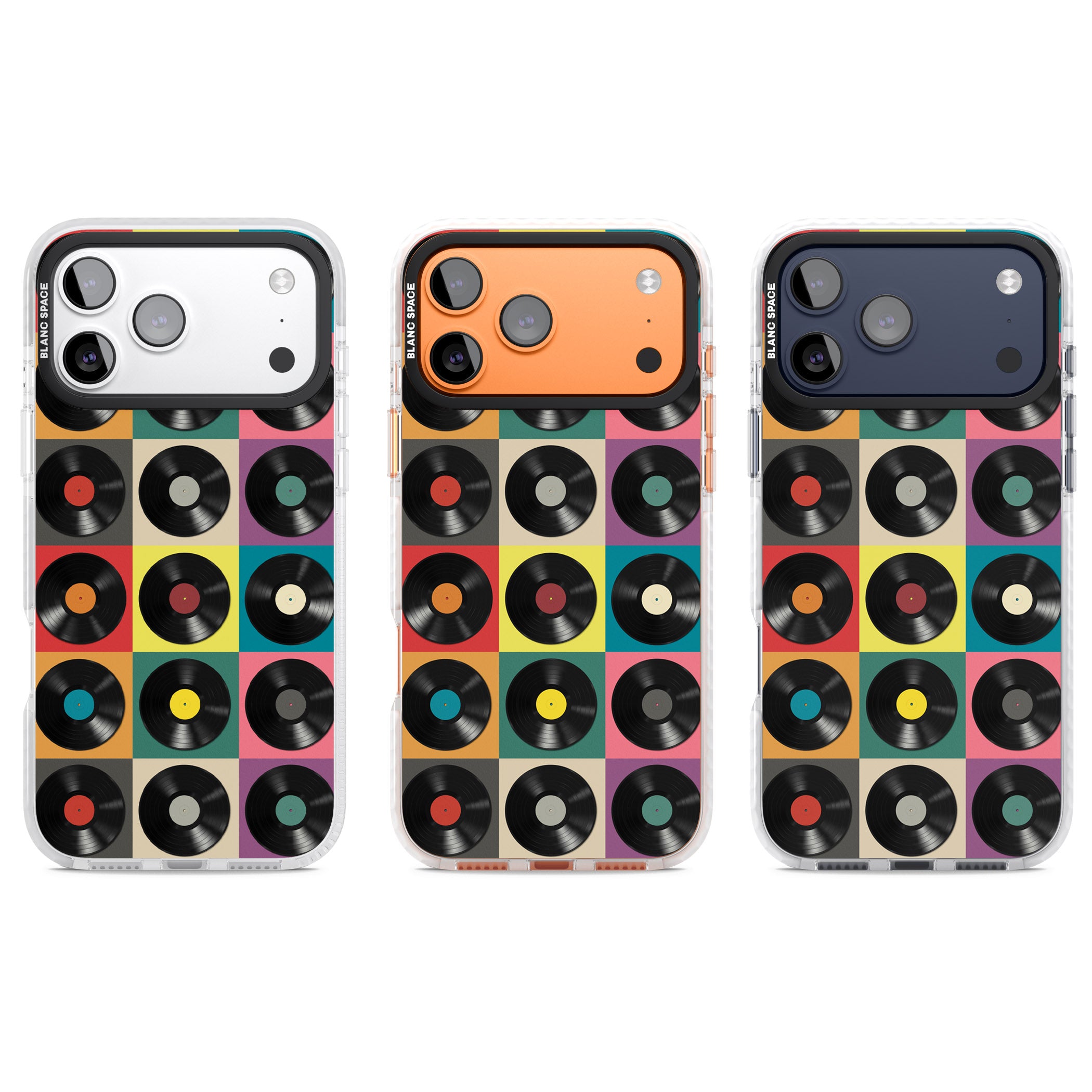 Vinyl Record Pattern iPhone 17 Pro Impact Clear Phone Case APT Impact Protection