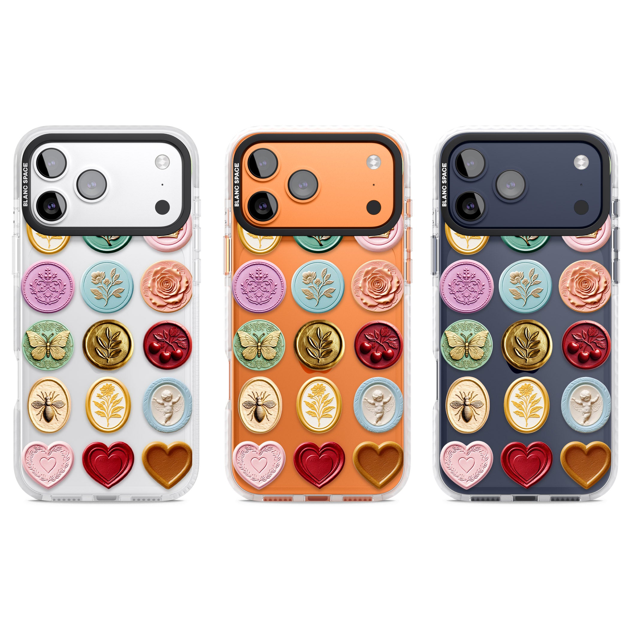 Vintage Wax Seal Pattern iPhone 17 Pro Impact Clear Phone Case APT Impact Protection