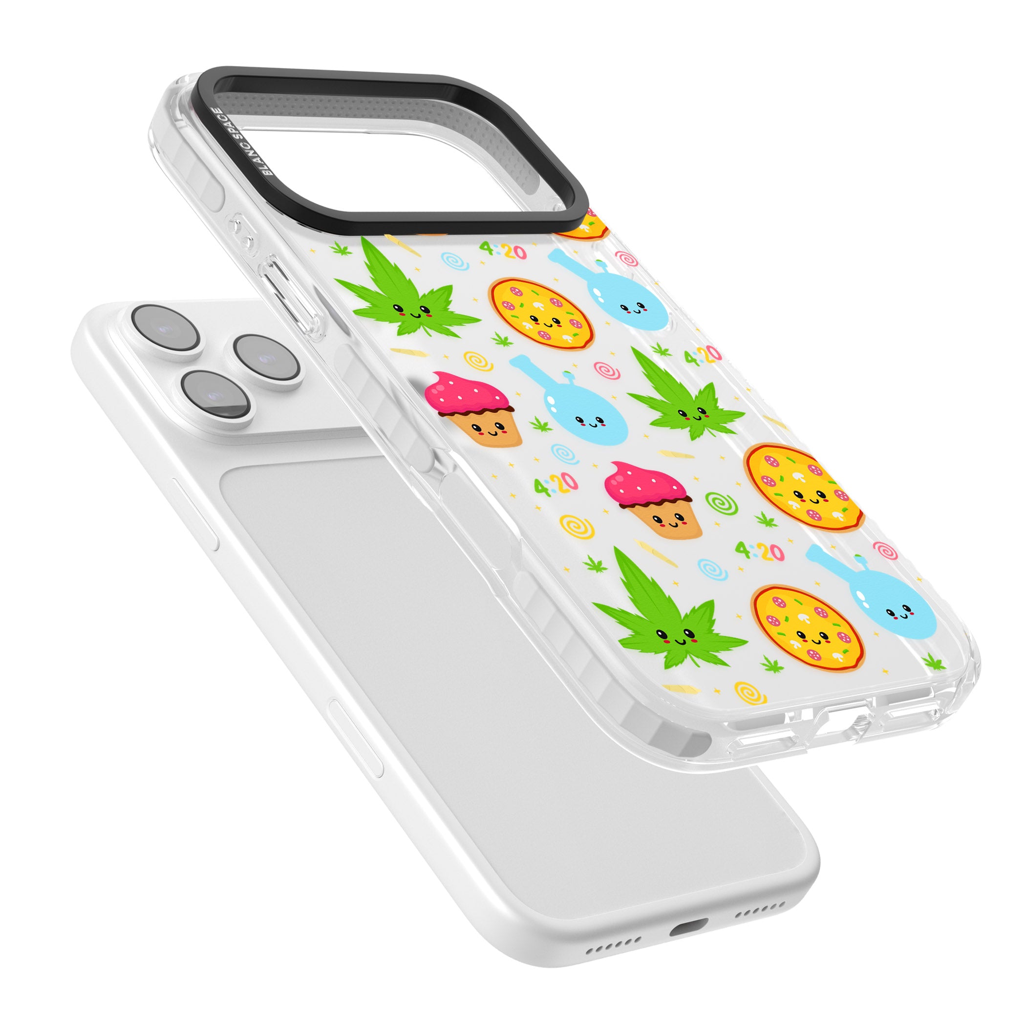 Kawaii Weed Pattern iPhone 17 Pro Impact Clear Phone Case Colours