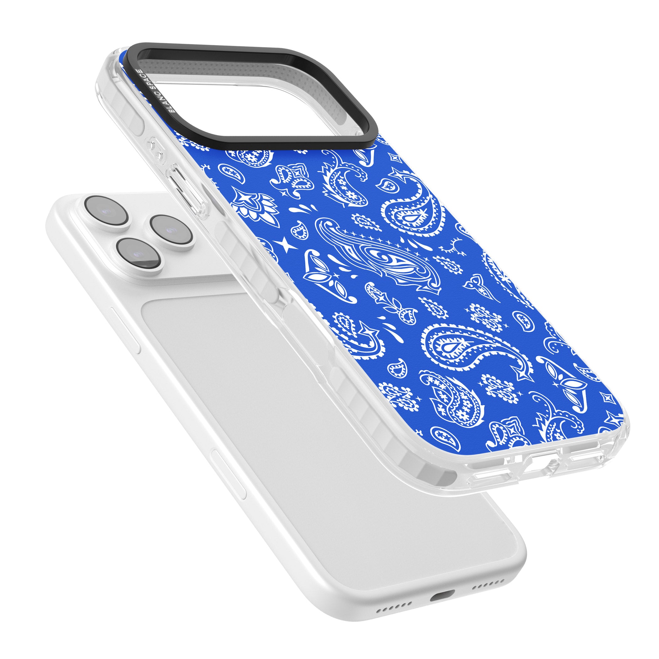 Blue Bandana iPhone 17 Pro Impact Clear Phone Case Colours