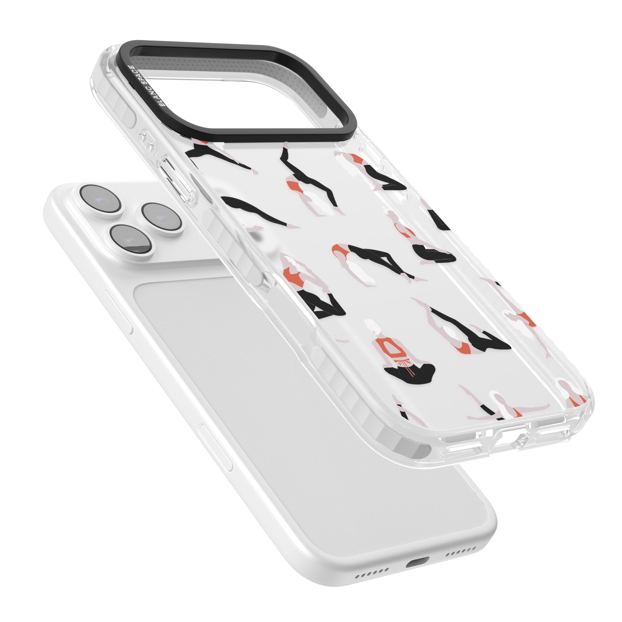 Yoga Poses Clear iPhone 17 Pro Impact Clear Phone Case Colours