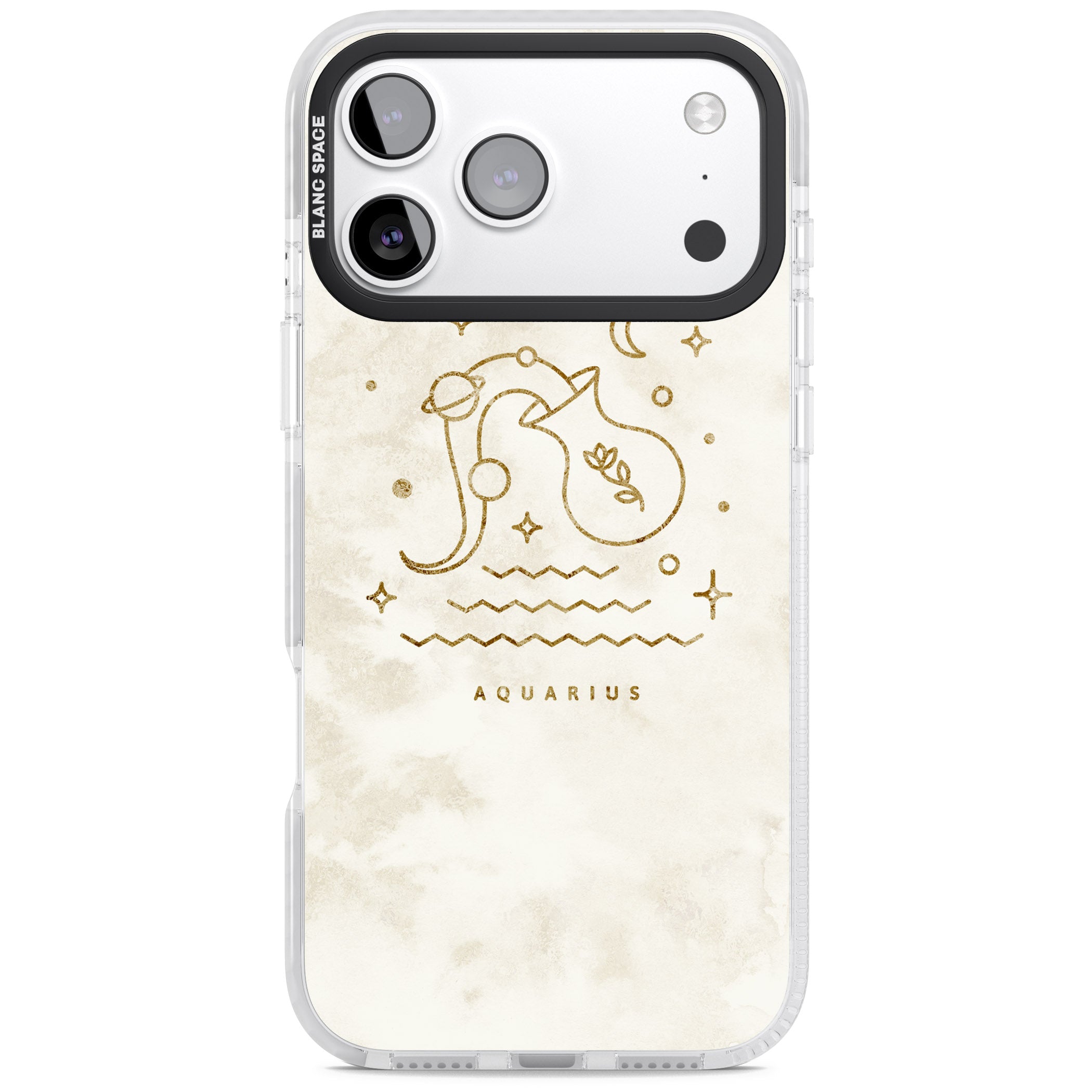 Aquarius Golden Emblem iPhone 17 Pro Impact Clear Phone Case