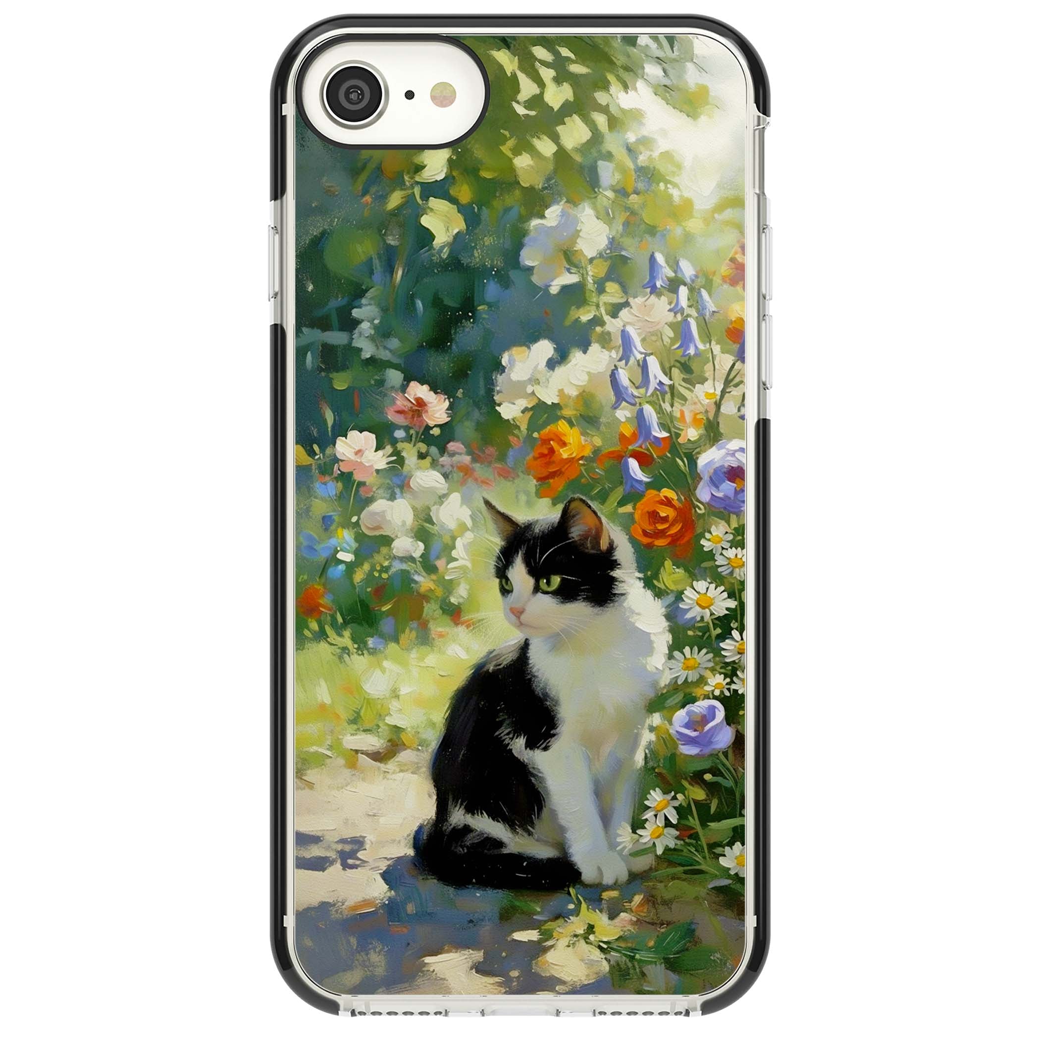 Cat In The Meadow for her iPhone case | Black Impact case for iPhone SE