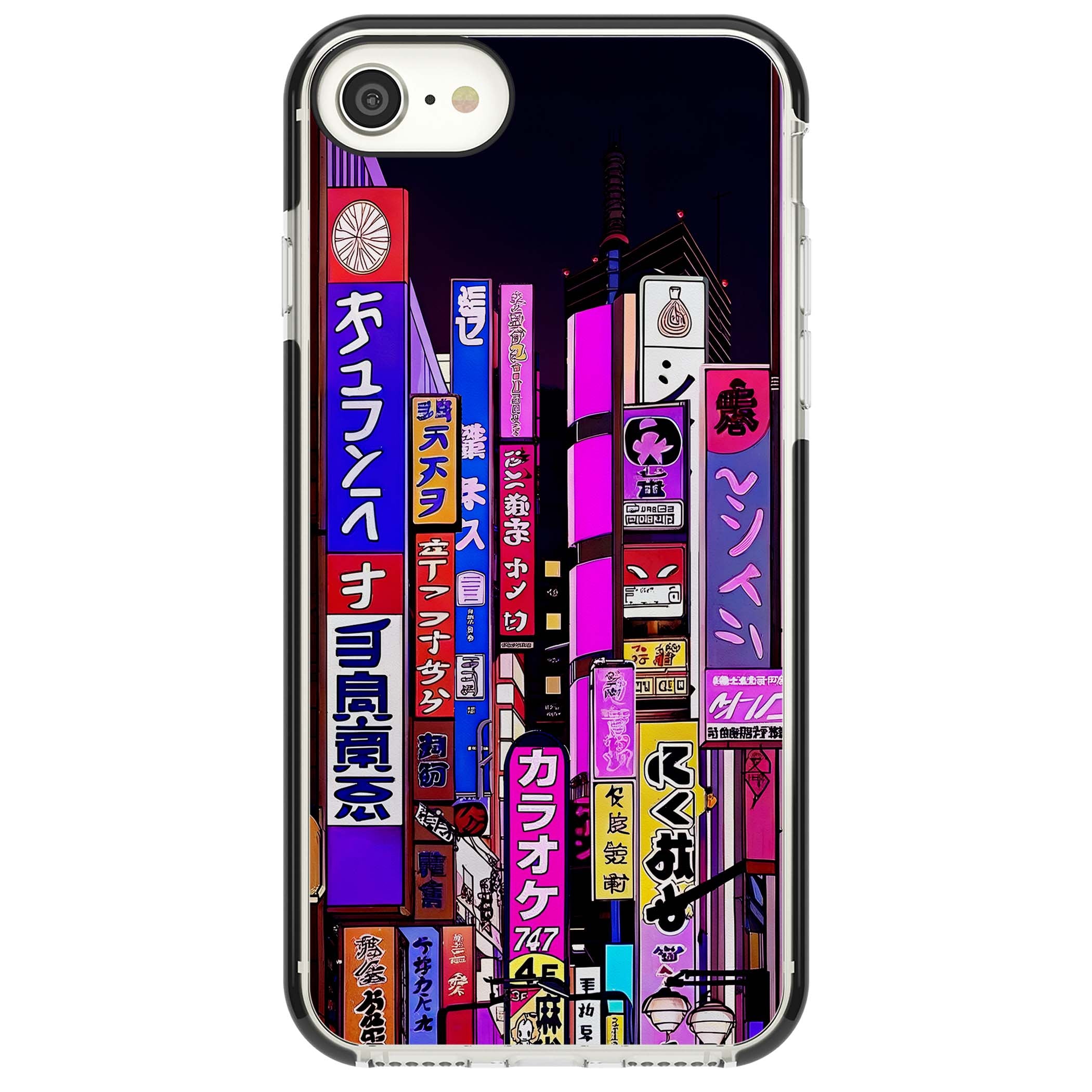 NEON NIGHT anime iPhone case | Black Impact case for iPhone SE