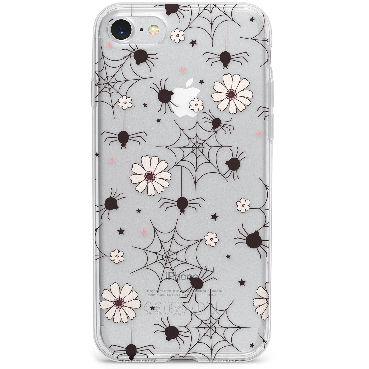 Spiders and Flowers Pattern Phone Case for iPhone SE 2020, iPhone SE 2022