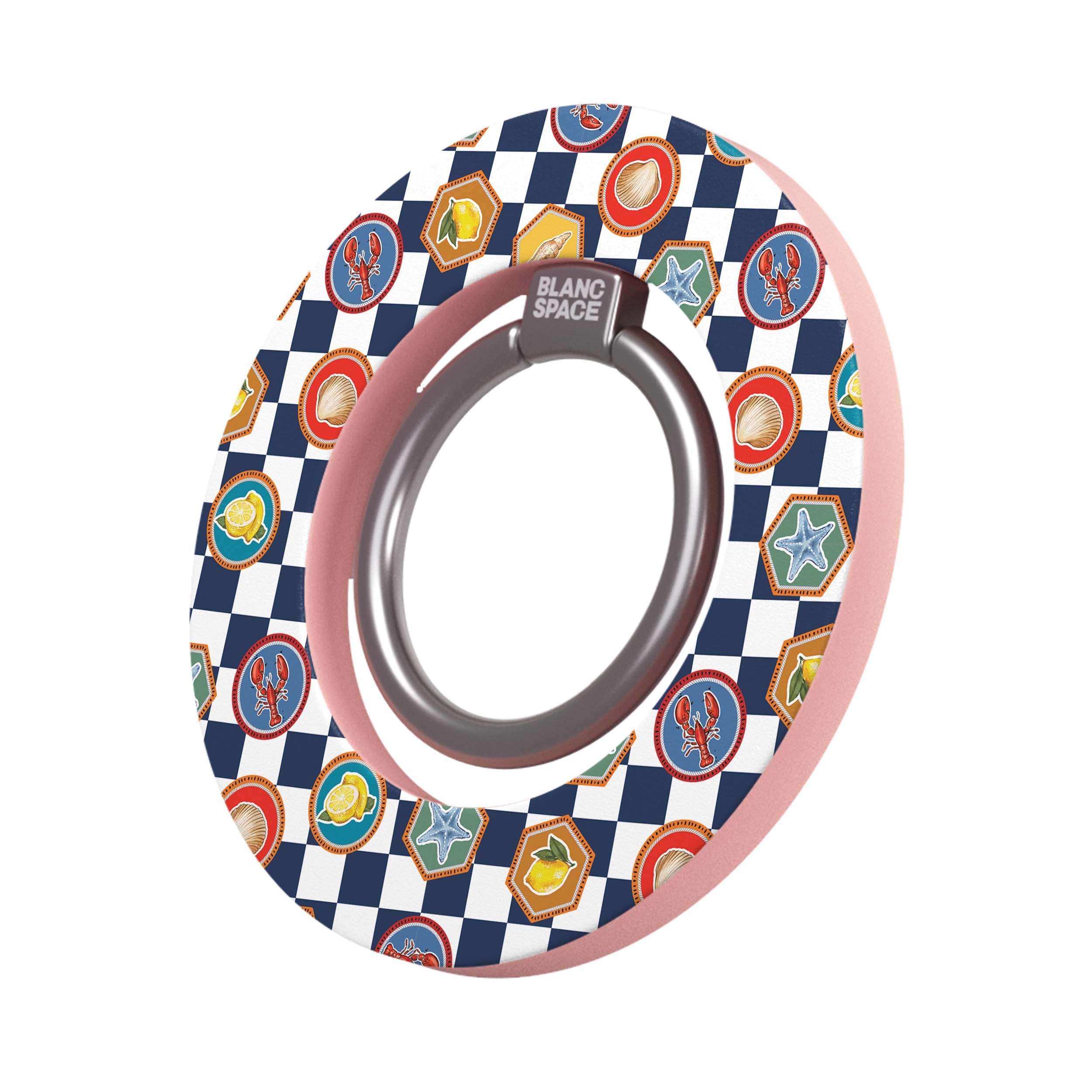 Coastal Italian Check Pattern Magsafe Grip Magsafe Grip Pink