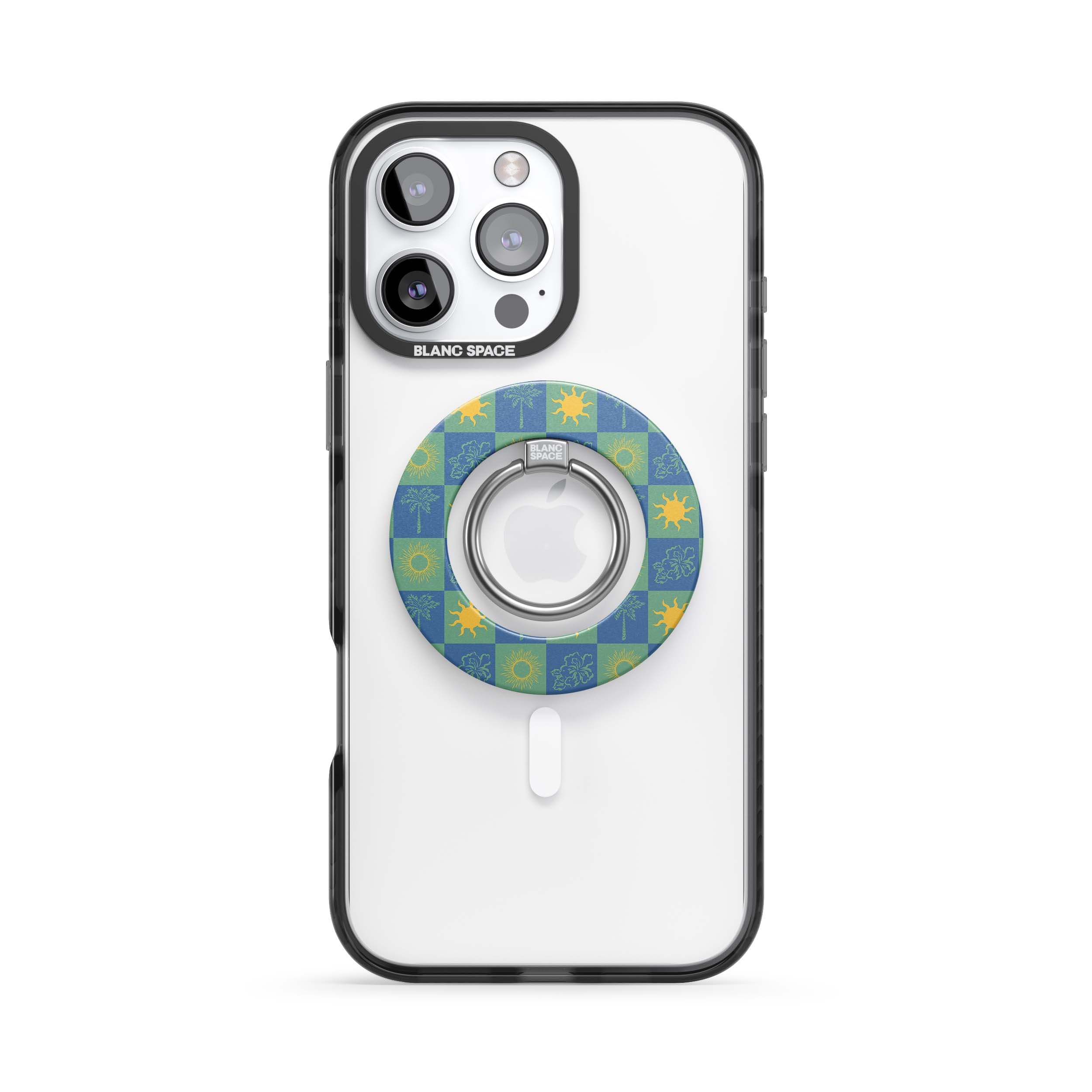 Coastal Italian Check Pattern Magsafe Grip Magsafe Grip White