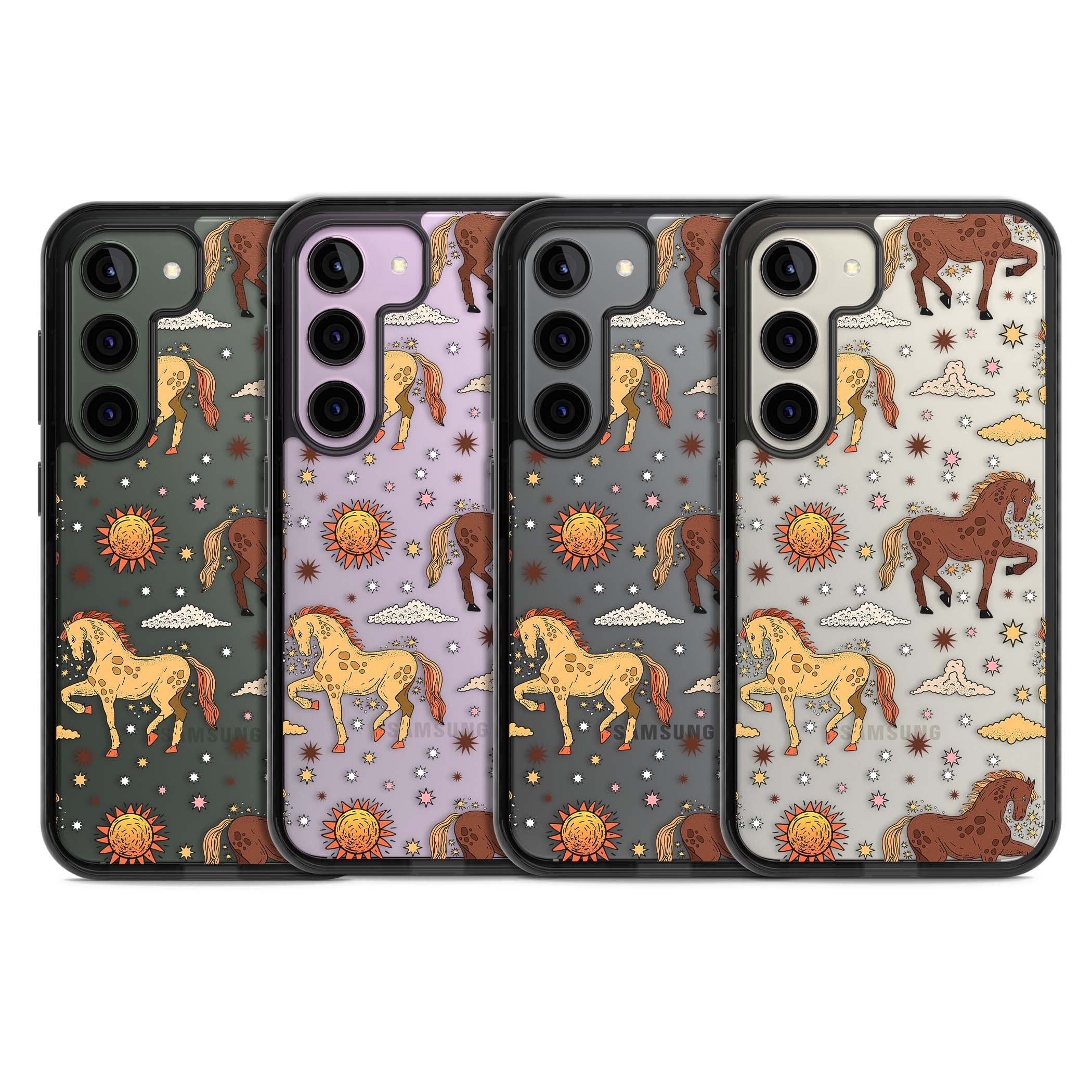 Elevate Your Phone'S Style With This Boho Celestial Sun & Eye Phone Case, Featuring A Mystical Blend Of Suns, All-Seeing Eyes, Butterflies, Stars, And