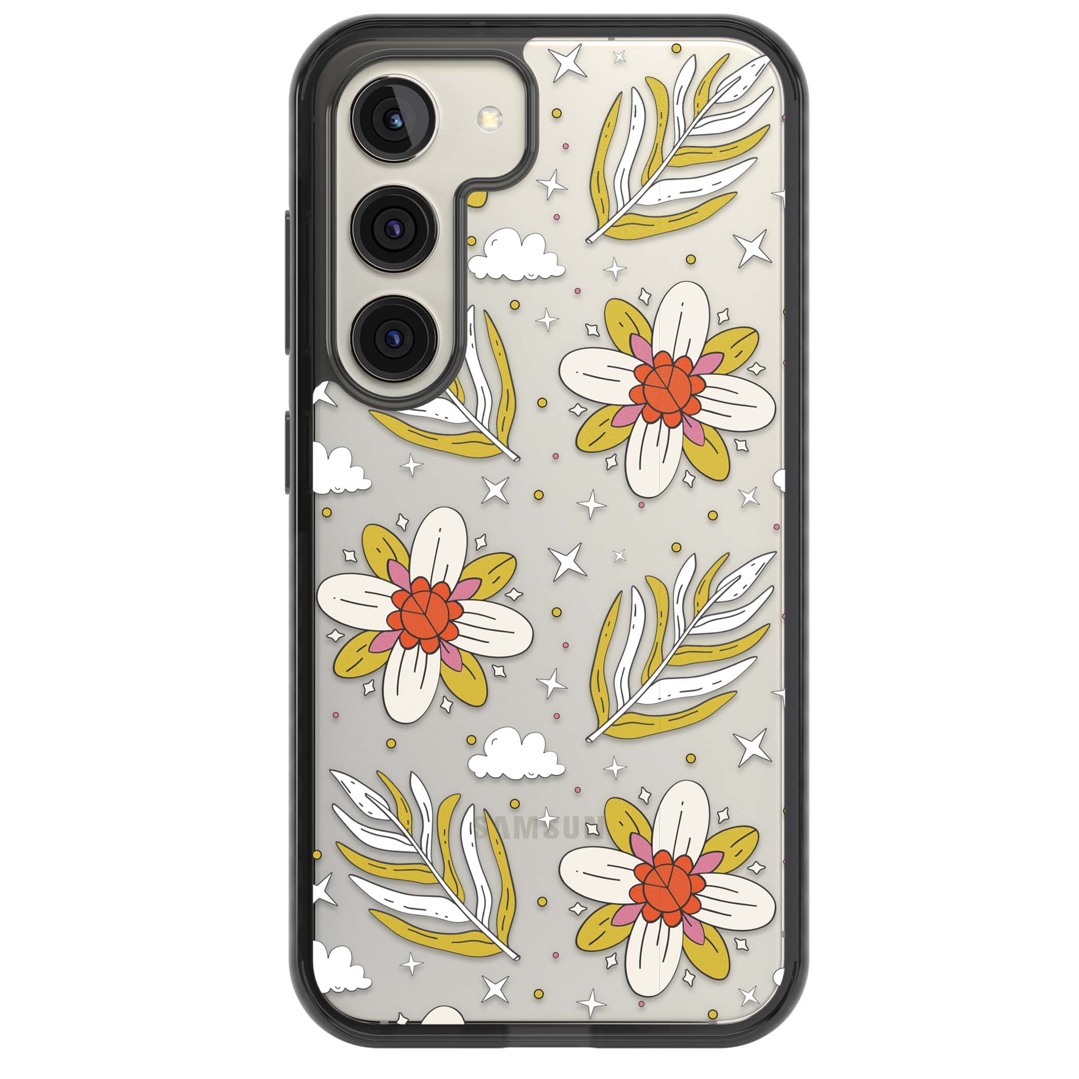 Elevate Your Phone'S Style With This Boho Celestial Sun & Eye Phone Case, Featuring A Mystical Blend Of Suns, All-Seeing Eyes, Butterflies, Stars, And