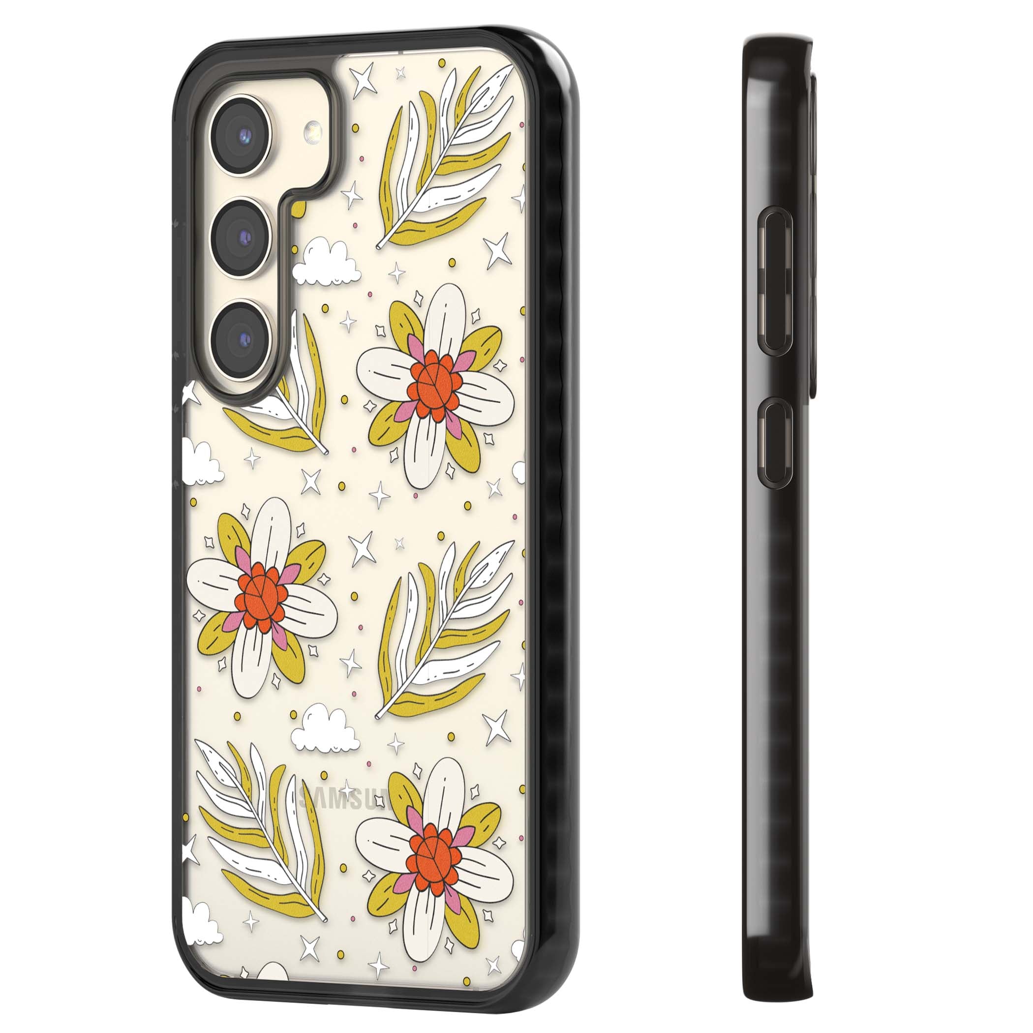 Elevate Your Phone'S Style With This Boho Celestial Sun & Eye Phone Case, Featuring A Mystical Blend Of Suns, All-Seeing Eyes, Butterflies, Stars, And