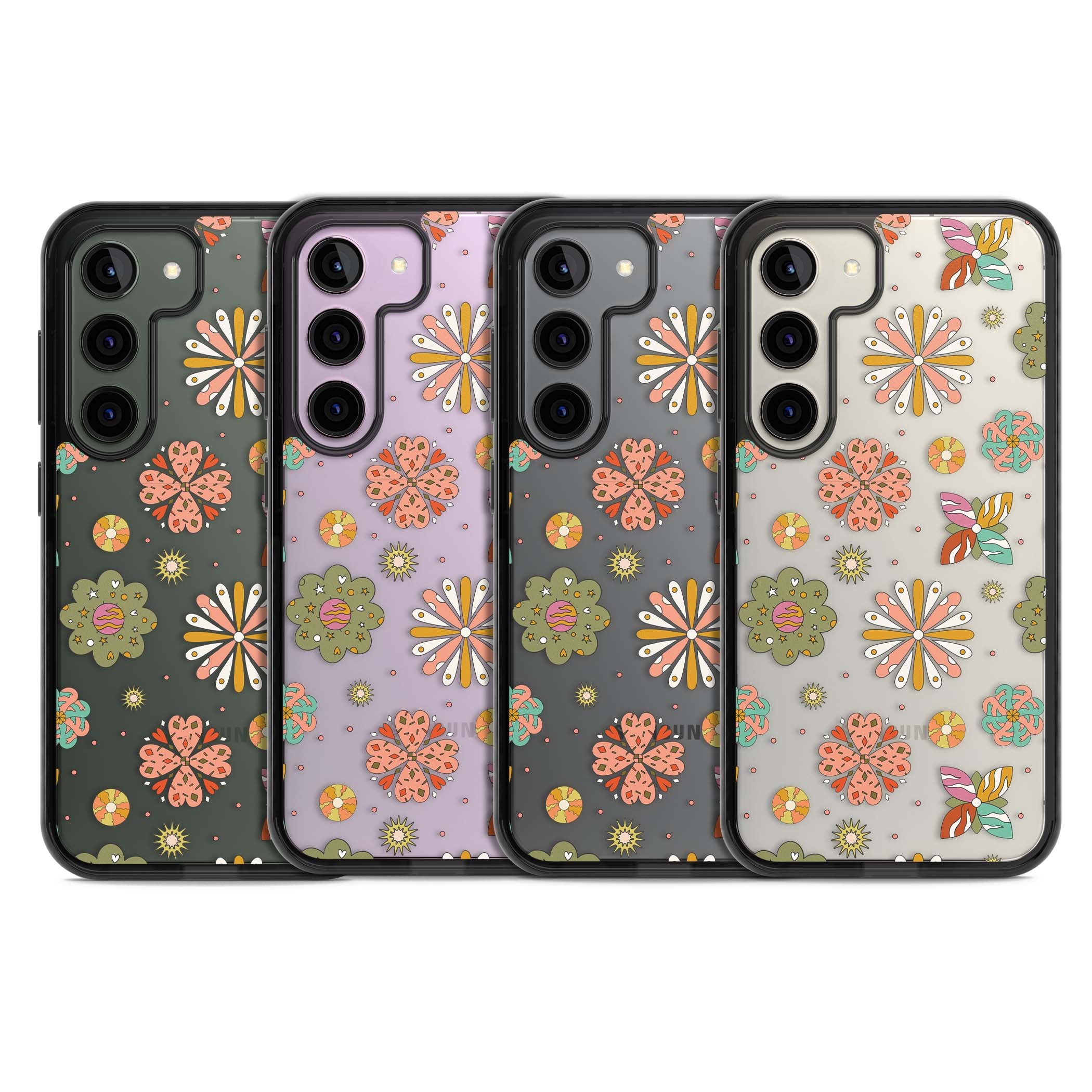 Elevate Your Phone'S Style With This Boho Celestial Sun & Eye Phone Case, Featuring A Mystical Blend Of Suns, All-Seeing Eyes, Butterflies, Stars, And