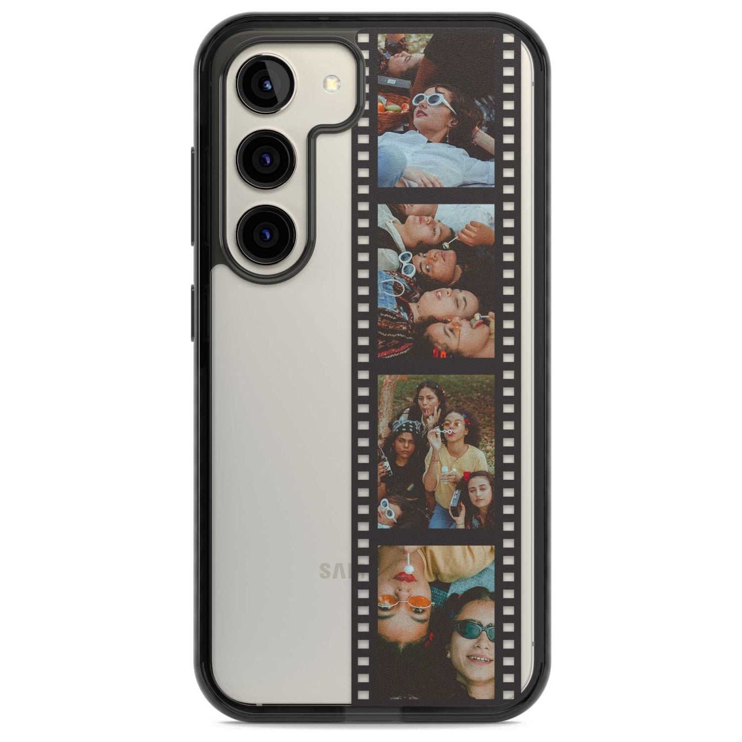 Personalised Instant Camera Photo iPhone Case Custom Phone Case Samsung S22 / Black Impact Case,Samsung S23 / Black Impact Case Blanc Space