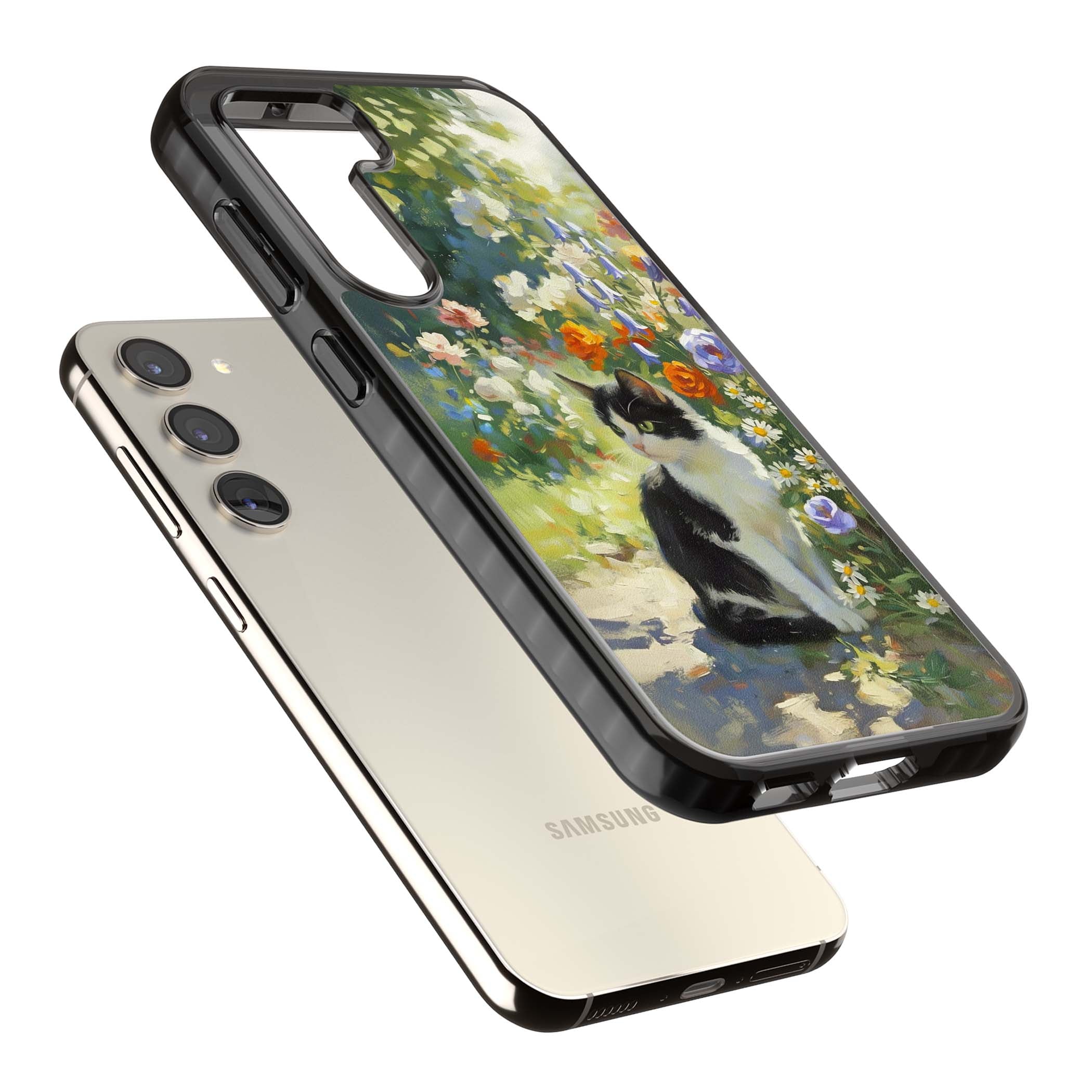 Cat In The Meadow for her iPhone case | Black Impact case for Samsung Galaxy S24, Samsung Galaxy S23, Samsung Galaxy S22