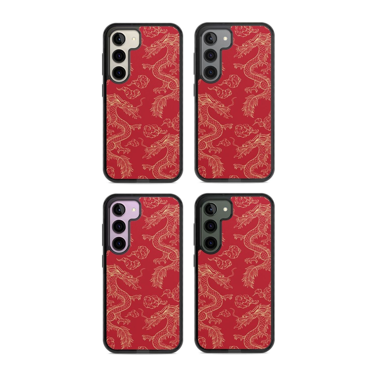 Red And Gold Dragon Pattern