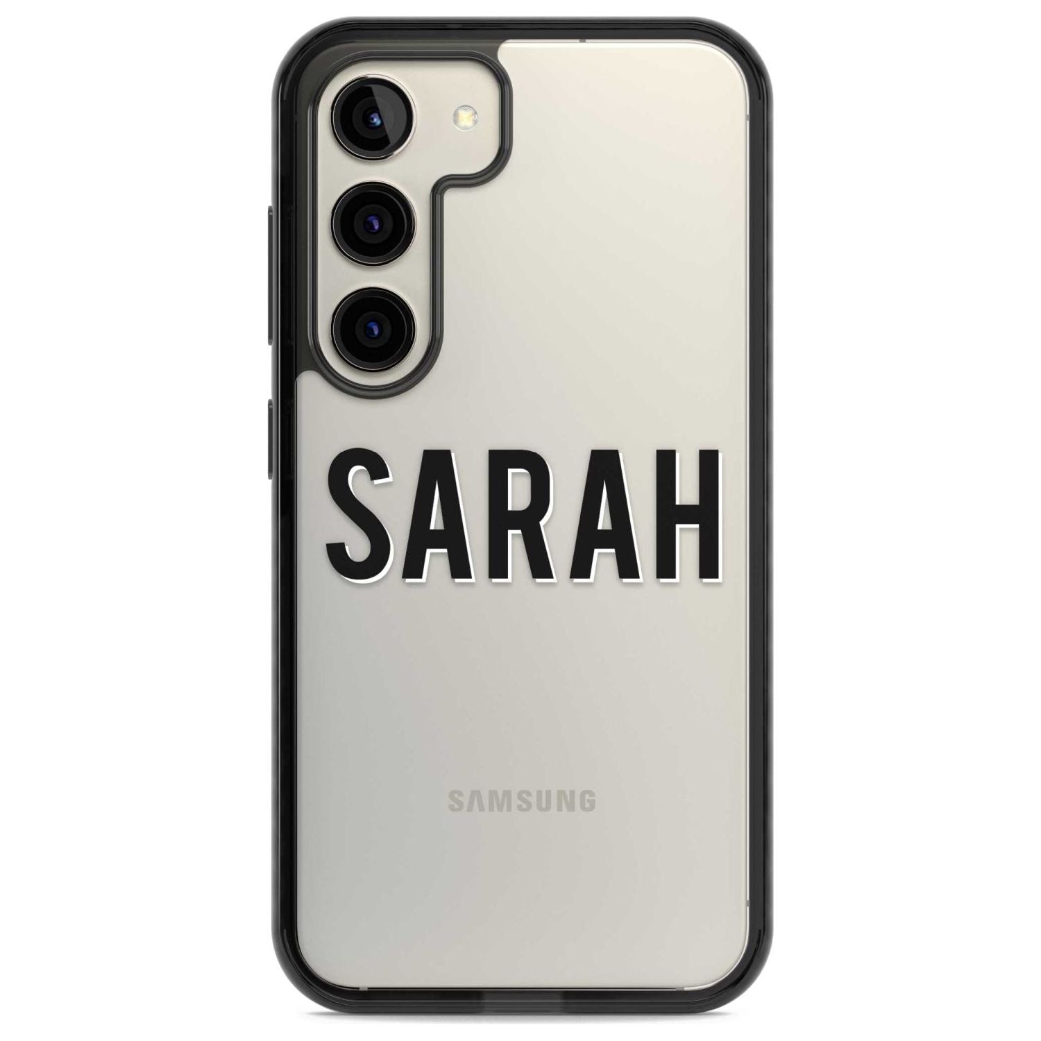 Personalised Clear Text 1A Custom Phone Case Samsung S22 / Black Impact Case,Samsung S23 / Black Impact Case Blanc Space