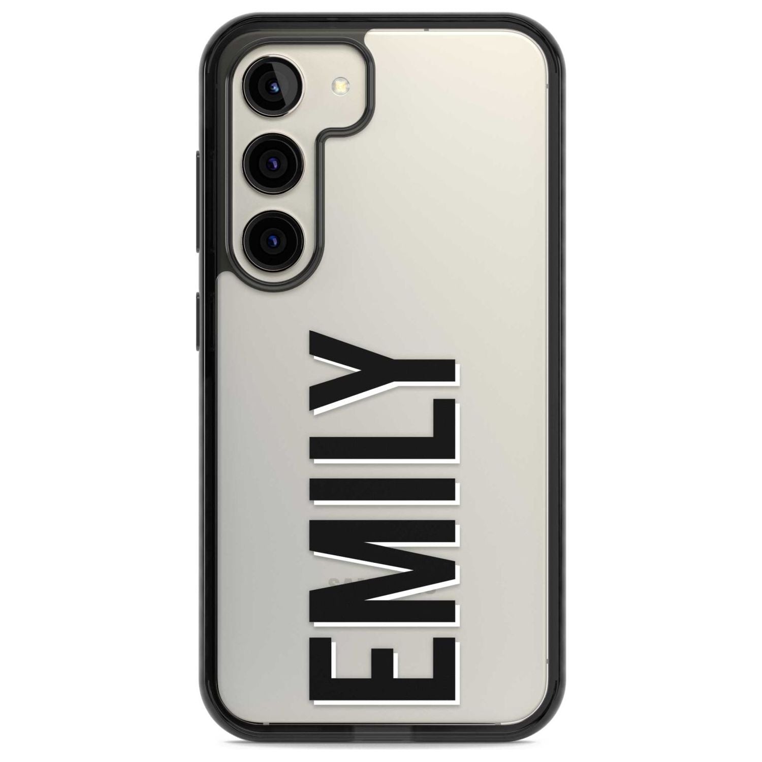 Personalised Clear Text 3A Custom Phone Case Samsung S22 / Black Impact Case,Samsung S23 / Black Impact Case Blanc Space