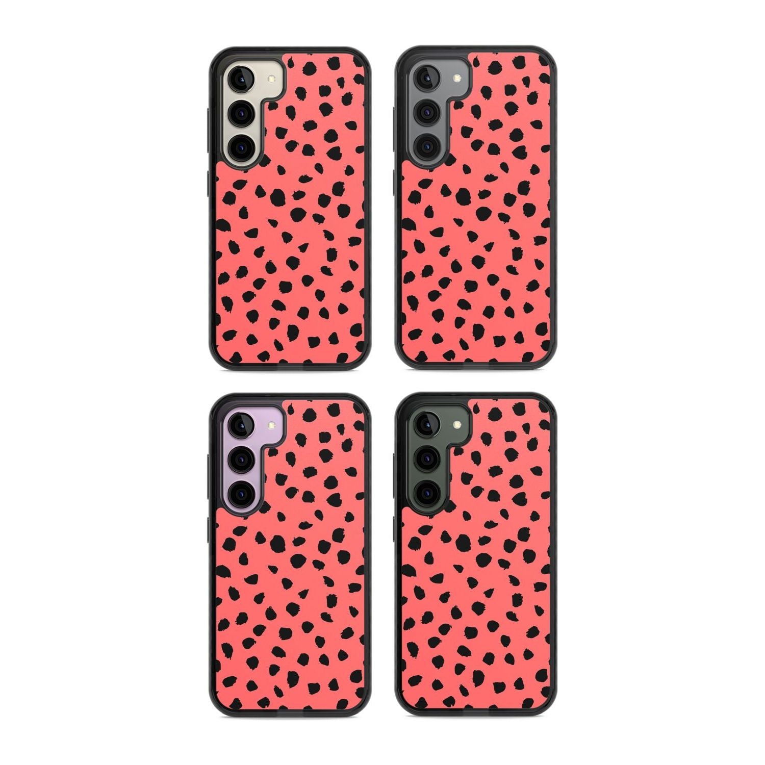 Black on Salmon Pink Dalmatian Polka Dot Spots Phone Case iPhone 15 Pro Max / Black Impact Case,iPhone 15 Plus / Black Impact Case,iPhone 15 Pro / Black Impact Case,iPhone 15 / Black Impact Case,iPhone 15 Pro Max / Impact Case,iPhone 15 Plus / Impact Case,iPhone 15 Pro / Impact Case,iPhone 15 / Impact Case,iPhone 15 Pro Max / Magsafe Black Impact Case,iPhone 15 Plus / Magsafe Black Impact Case,iPhone 15 Pro / Magsafe Black Impact Case,iPhone 15 / Magsafe Black Impact Case,iPhone 14 Pro Max / Black Impact Ca